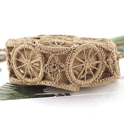 Van Caro Handwoven Cotton Straw Shoulder Bag - Crochet Tassel Bohemian Beach Purse for Women | Summer Vacation, Travel, Shopping & Casual Outings