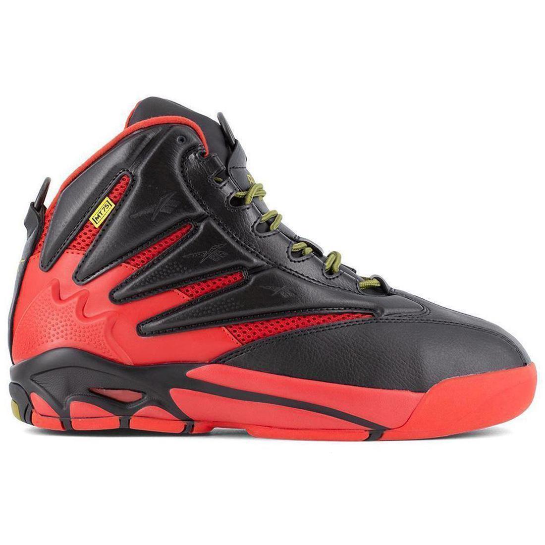 Blast Composite Toe Metguard Work Boots for Men - Black/Red Safety Shoes - Lightweight, Slip-Resistant & Electrical Hazard Protection - Ideal for Construction, Warehouse & Industrial Work