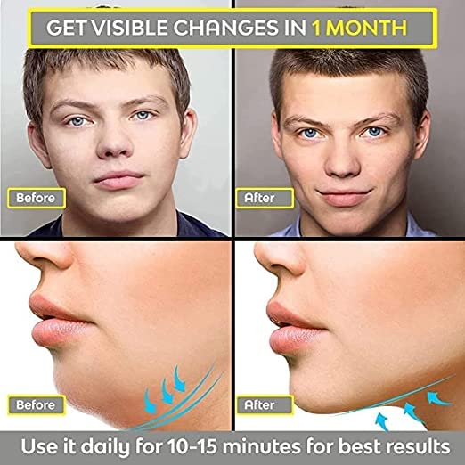 MAGHROLA® Jawline Exerciser for Men & Women - Double Chin Reducer, Face Shaper & Neck Toner - Look Younger & Healthier - Stress Relief & Craving Control - Perfect for Home, Office & Travel Use