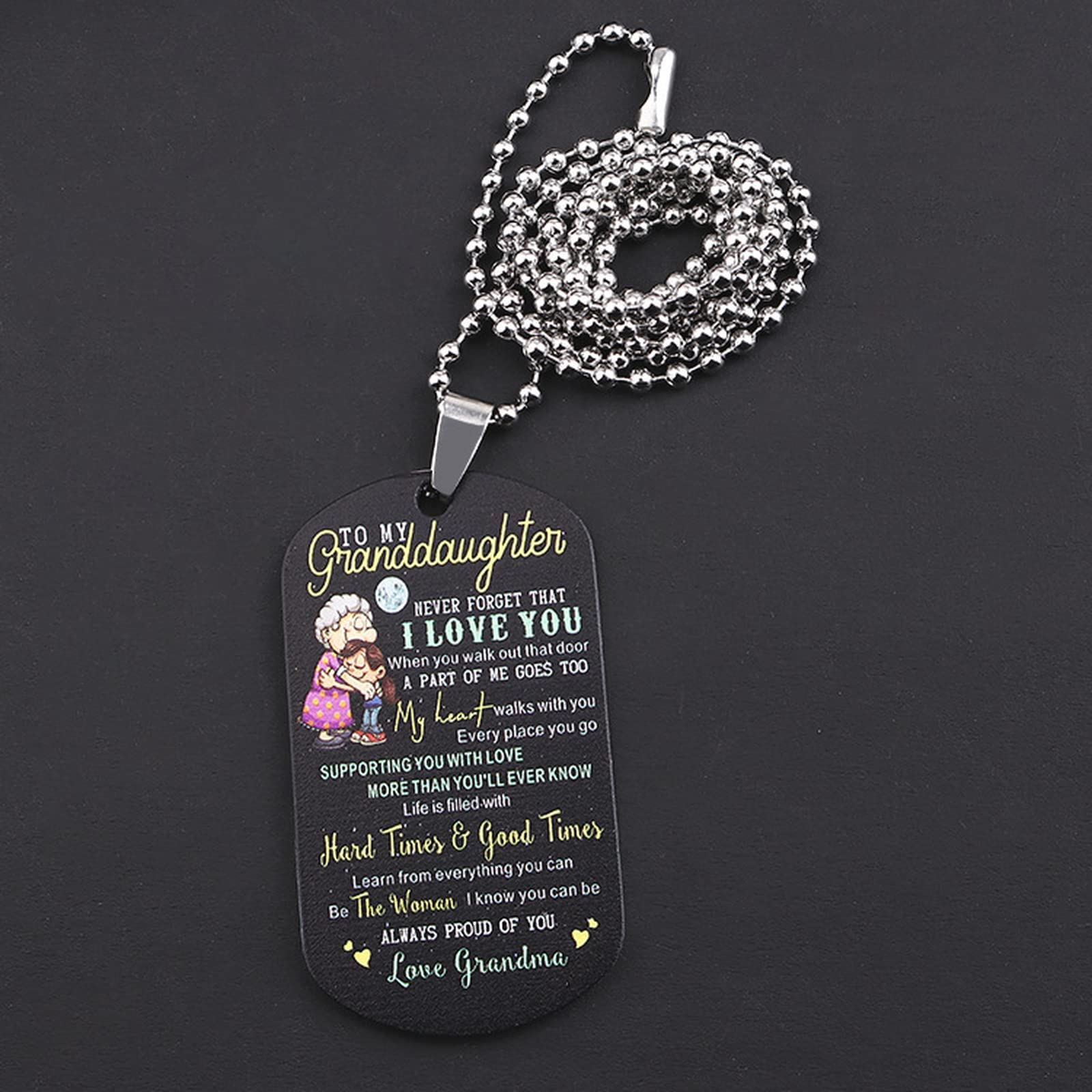 Inspirational Keychain Necklace Jewelry Set - Meaningful Granddaughter Gift for Birthday, Graduation | Thoughtful Present from Grandma - Perfect for Special Occasions & Everyday Wear