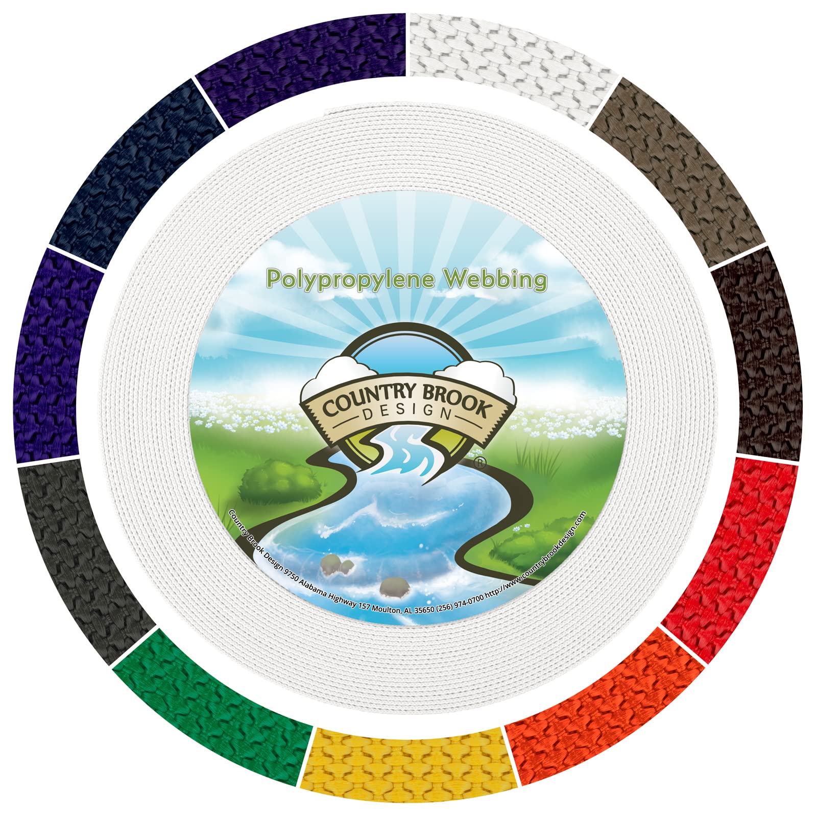 Country Brook Design - 1 Inch Heavy Duty Polypropylene (Polypro) Webbing for Straps, Belts, and Outdoor Gear