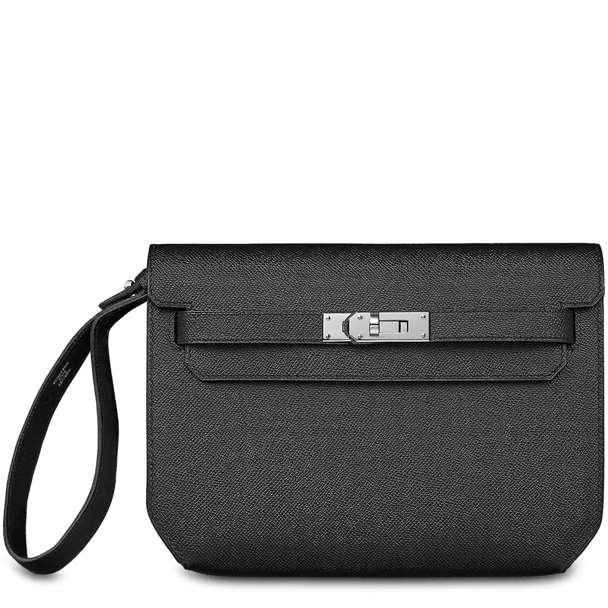 Hermès Paris Kelly Depeches 25 Handbag - Epsom Leather Black with Palladium Hardware | Luxury Shoulder Bag for Women, Perfect for Work, Travel & Special Occasions