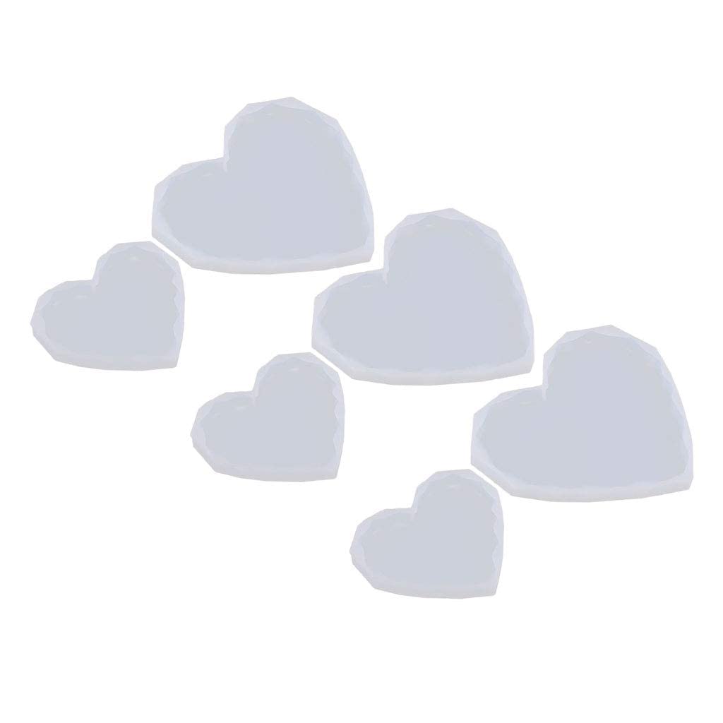 Heart-Shaped Silicone Coaster Molds for DIY Epoxy Resin Casting - 6-Piece Set for Crafts, Jewelry Making & Baking - Perfect for Home Decor, Gift Making & Party Favors