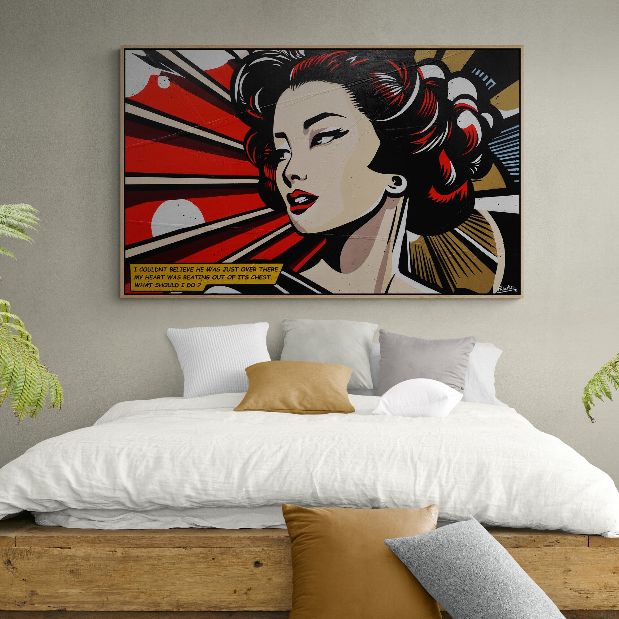 160cm x 100cm Textured Classic Pop Art Canvas Painting - Vibrant Wall Decor for Living Room, Bedroom & Office - My Heart Was Beating Artwork