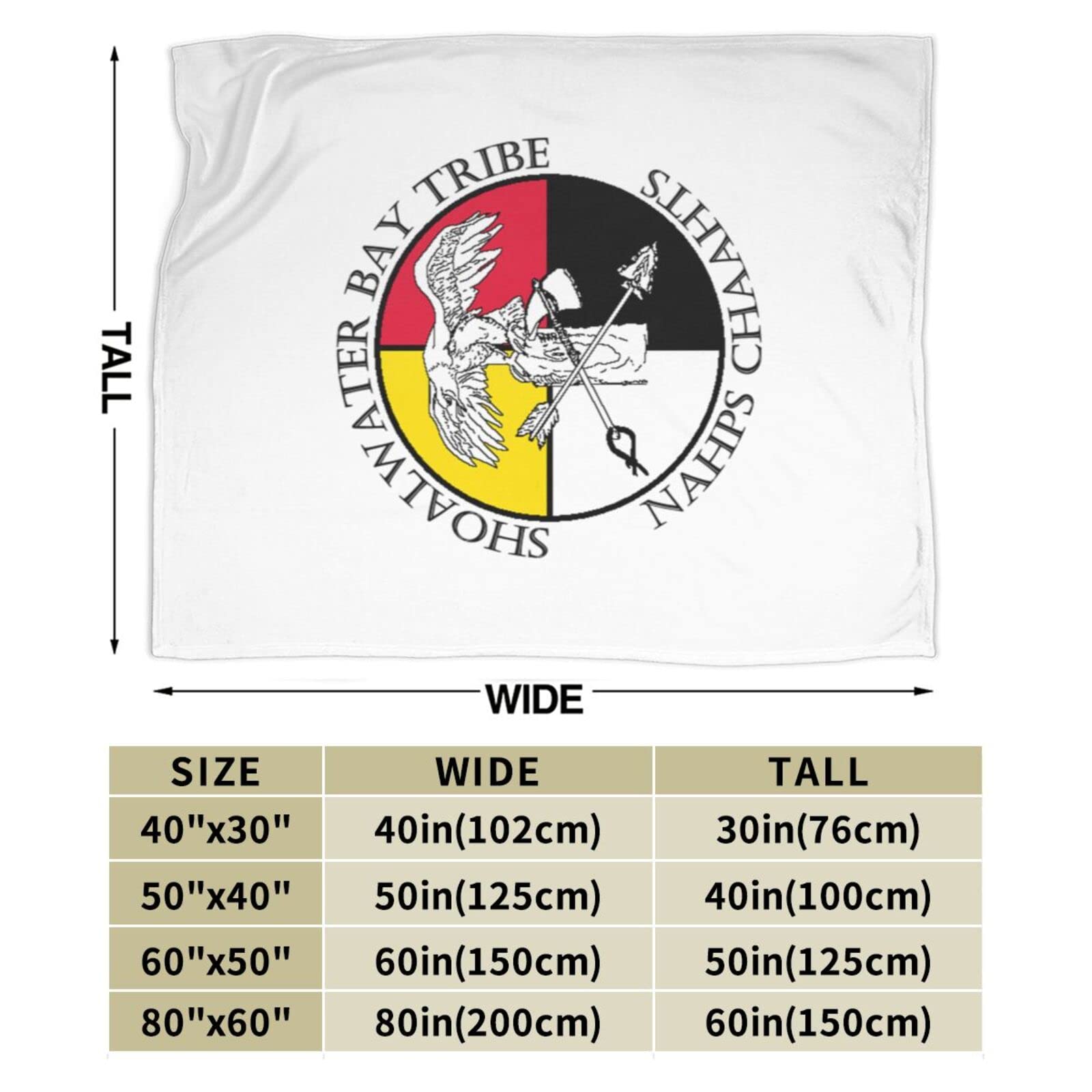 Shoalwater Bay Tribe Flag Throw Blanket 60