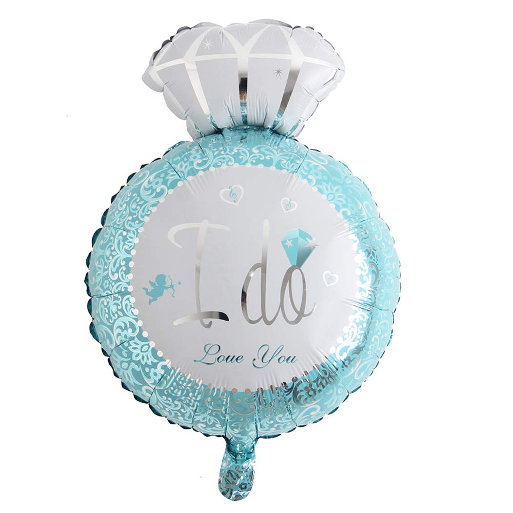 Big Diamond Blue Wedding Balloons - Anniversary, Engagement & Valentine's Day Party Decorations - Romantic Foil Balloon for Bridal Showers, Proposals & Couple Celebrations