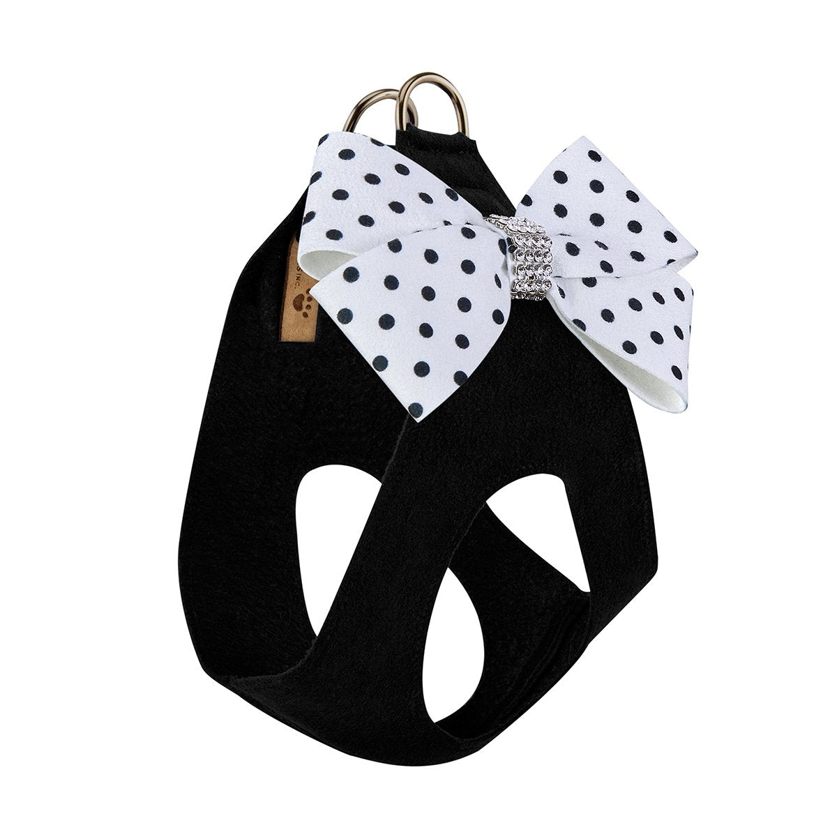 Polka Dot Dog Harness with Bow - Adjustable Step-in Pet Vest for Small & Medium Dogs - Perfect for Walks, Training & Outdoor Adventures