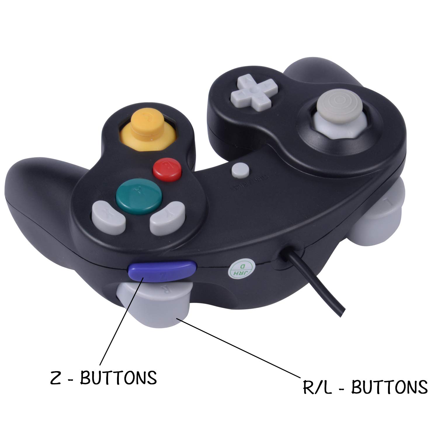 2 Pack Classic Shock Joypad Wired Controller for Wii & NGC Gamecube - Black & White | Perfect for Retro Gaming & Multiplayer Sessions