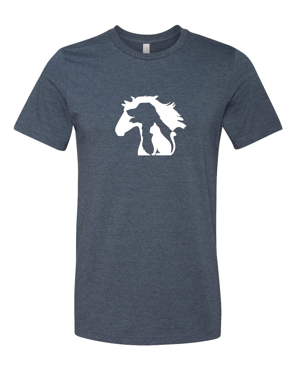 Animal Lover T-Shirt - Cute Horse, Cat & Dog Graphic Tee for Pet Owners - Funny Pet Mom Shirt for Women & Men - Perfect for Casual Wear, Gifts & Animal Enthusiasts