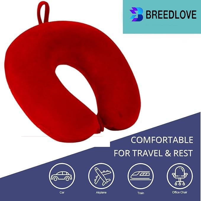Breedlove Ergonomic Neck Pillow 2-Pack - Round Memory Foam Travel Pillow for Car, Airplane & Office - Cervical Support for Neck Pain Relief & Better Sleep - Perfect for Long Flights, Road Trips & Work Breaks