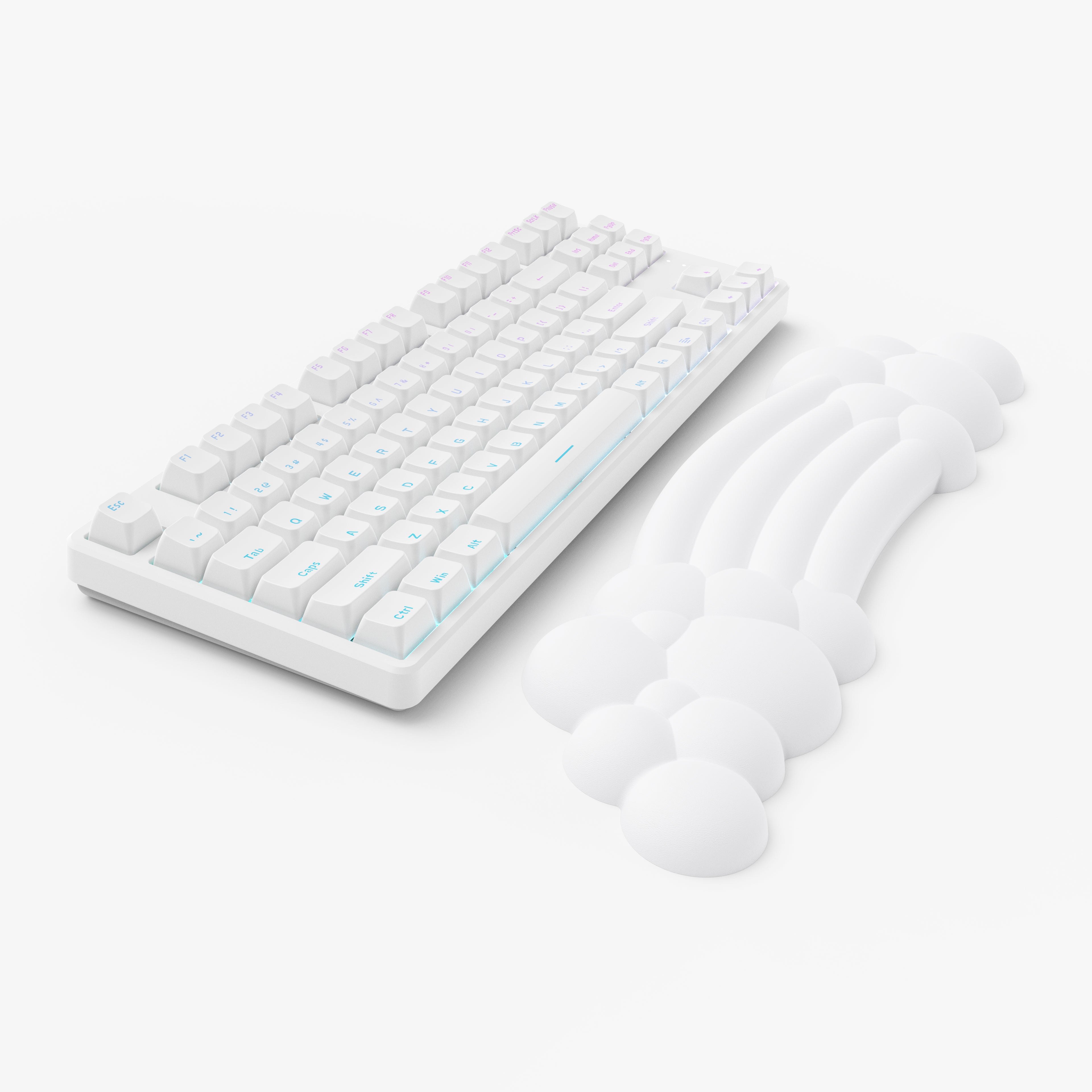 YUNZII Rainbow Cloud Keyboard Wrist Rest - Ergonomic Gel Cushion for Typing Comfort - Perfect for Gaming, Office & Home Computer Use
