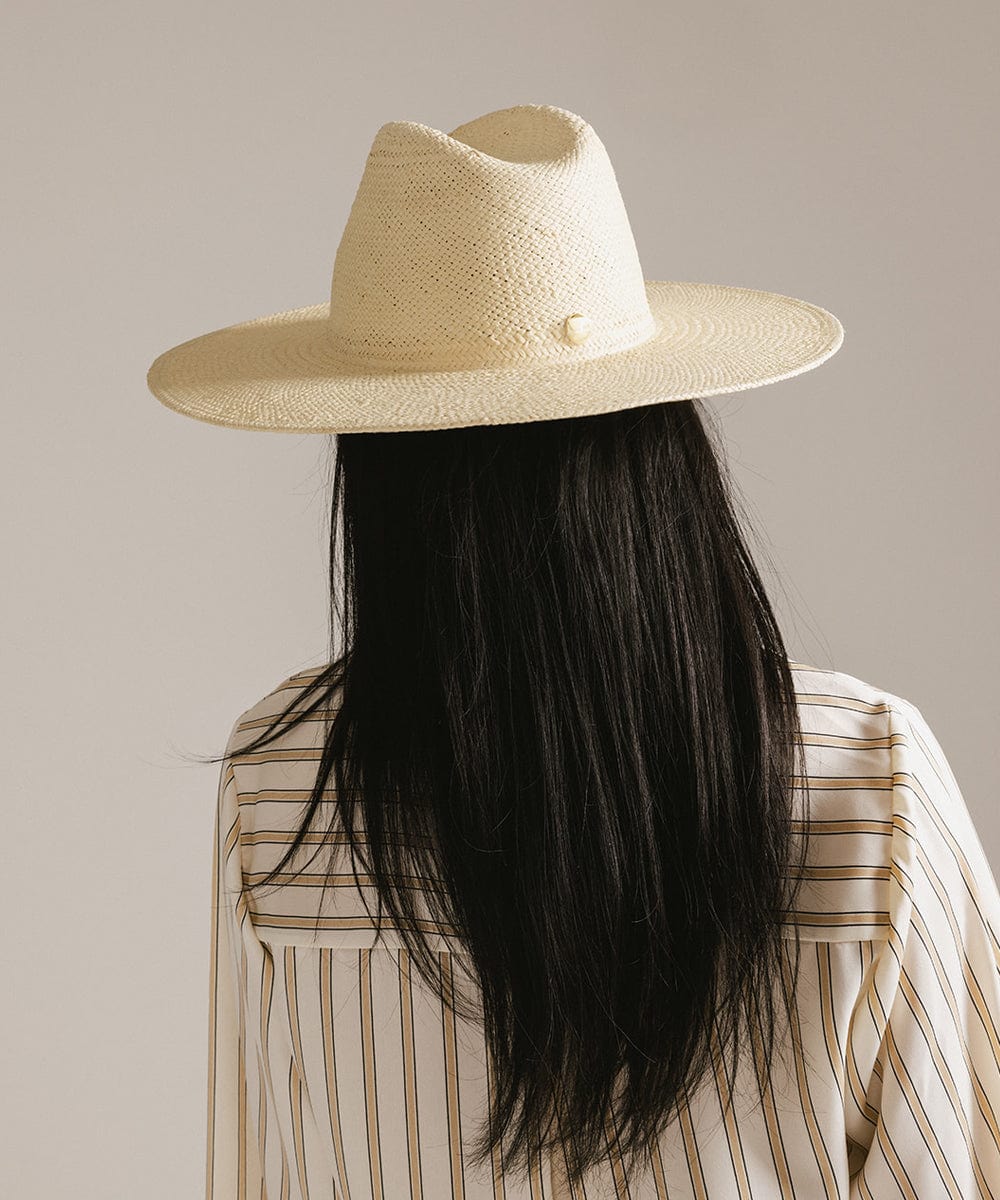 Faye Wide Brim Fedora Straw Hat for Women - Summer Beach Sun Hat with UPF Protection - Perfect for Outdoor, Travel, and Vacation