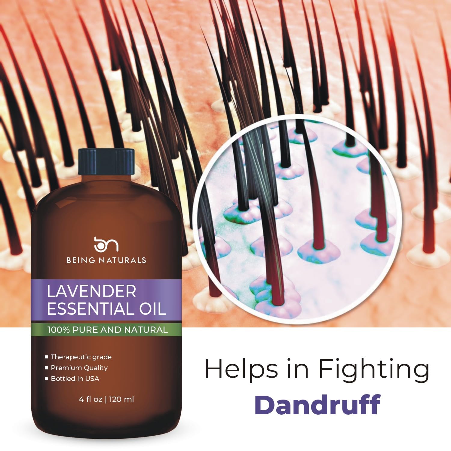 Lavender Essential Oil 4 FL OZ (118ml) - 100% Pure & Natural Therapeutic Grade Aromatherapy Oil with Glass Dropper for Relaxation, Sleep & Stress Relief - Perfect for Diffusers, Massage & Skincare