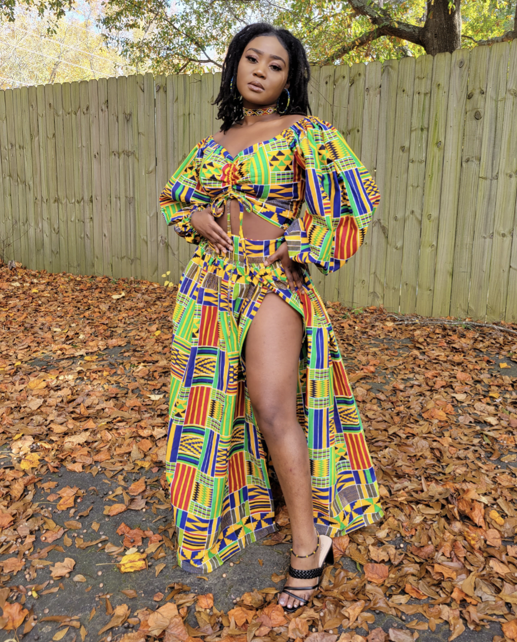 Acceber African Print Kente Top and Skirt Set DP4075TS3 - Traditional Ankara Outfit for Women, Perfect for Cultural Events, Weddings & Parties
