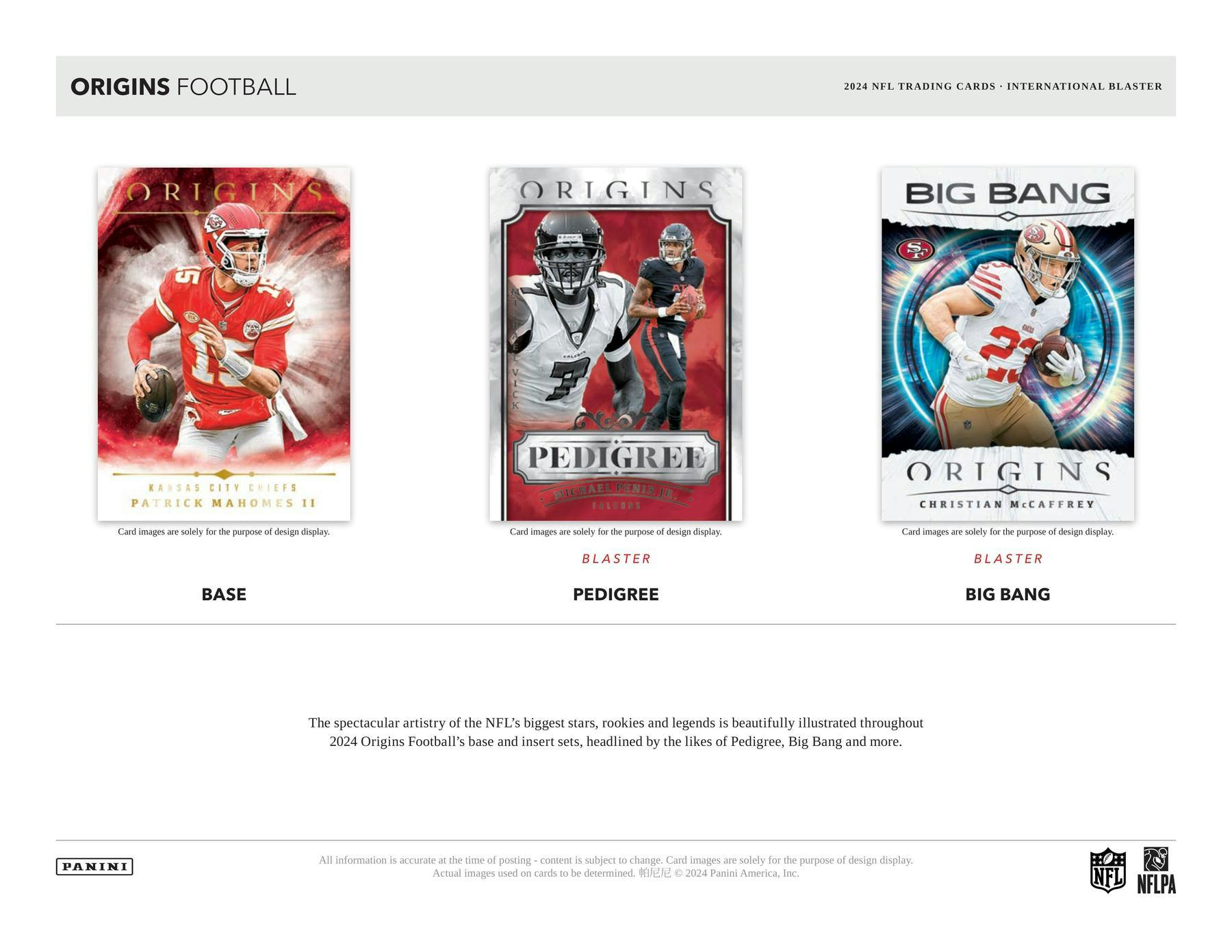 2024 Panini Origins Football International 6-Pack Blaster Box - Collectible Trading Cards for NFL Fans, Perfect for Gifts, Trading & Display