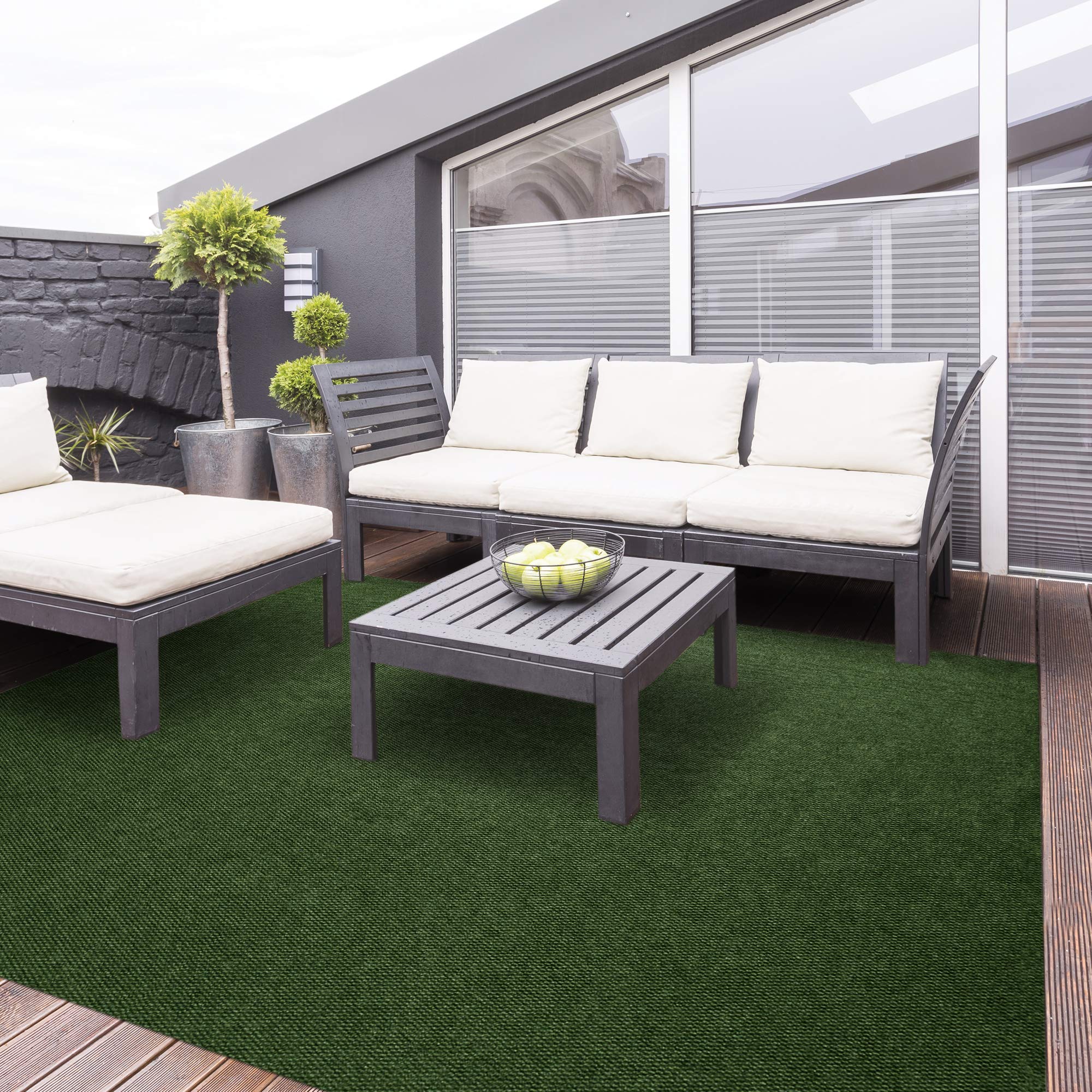 Premium Indoor/Outdoor Utility Loop Pile Carpet - Waterproof Marine Backing, Multi-Purpose Rug for Patio, Deck, Boat, Garage (6x10 Feet, Green) - Perfect for Outdoor Entertaining & High-Traffic Areas