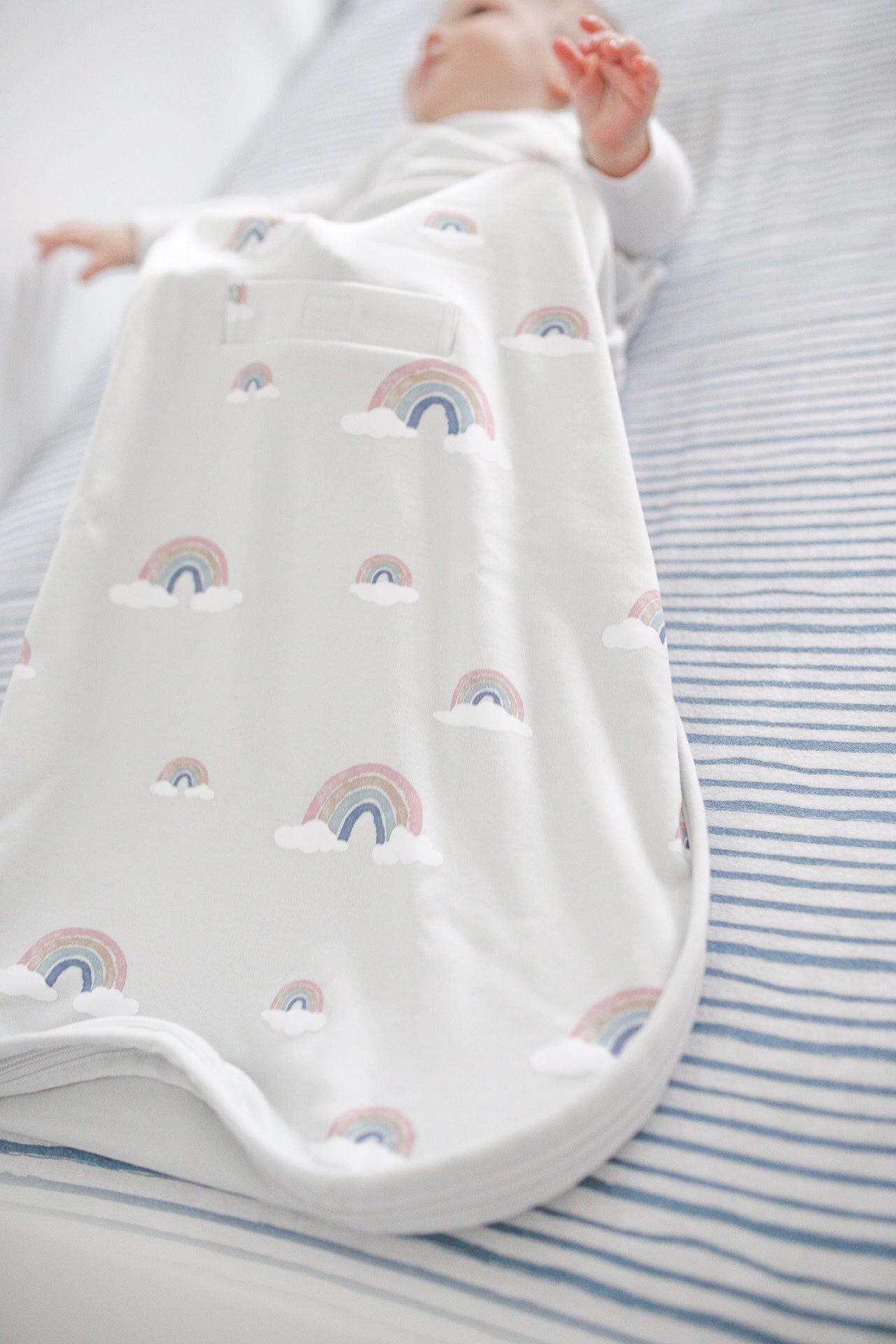 4 Season Baby Sleep Sack - Merino Wool & Organic Cotton for Newborn to 2 Years - Rainbow Color - Perfect for Nursery, Daycare & Travel