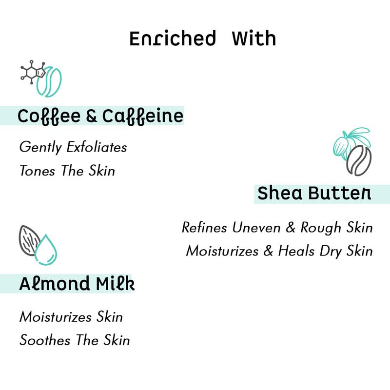 **mCaffeine Milk & Coffee Moisturizing Face Scrub – Gentle Exfoliation & Tan Removal with Shea Butter & Almond Milk – Fresh & Glowing Skin for Women & Men – All Skin Types – Perfect for Daily Skincare & Post-Sun Care**