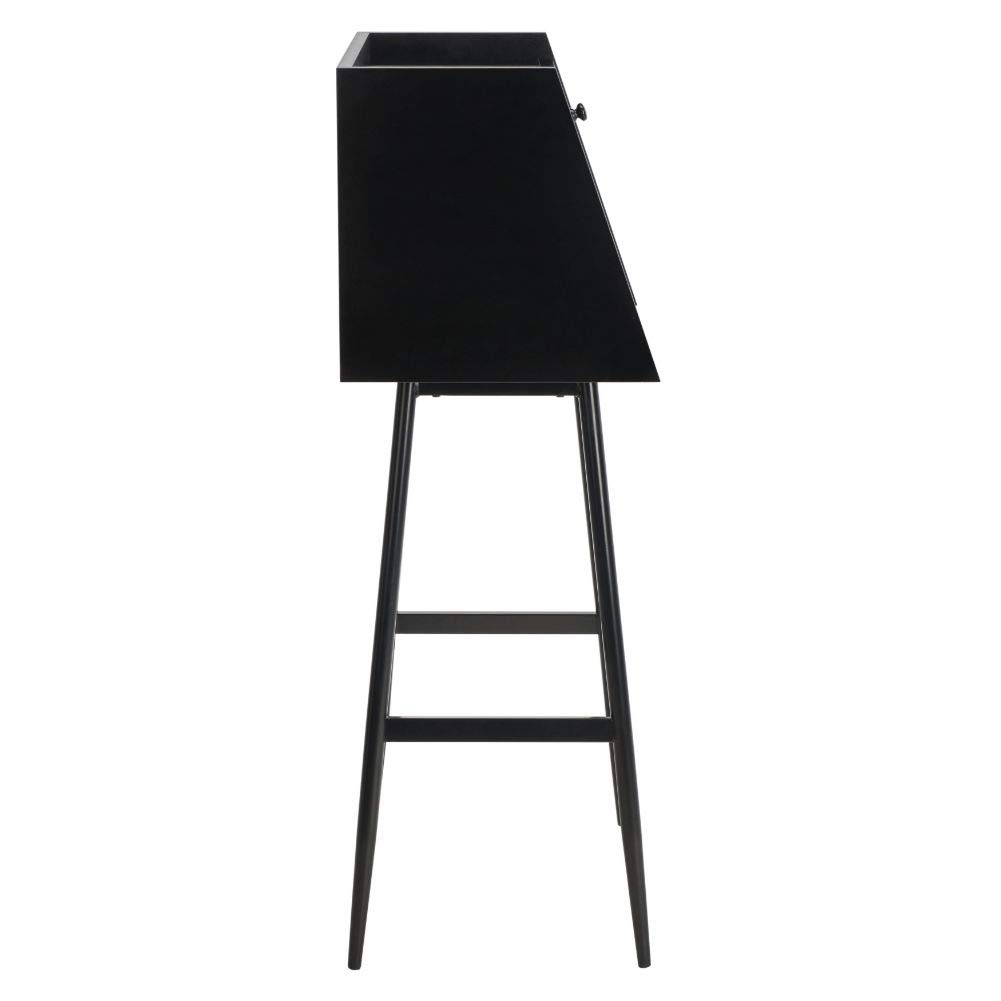 Safavieh Home Xander Modern Black Secretary Desk - Stylish Writing Desk for Home Office, Study & Workspace - Perfect for Small Spaces & Apartment Living