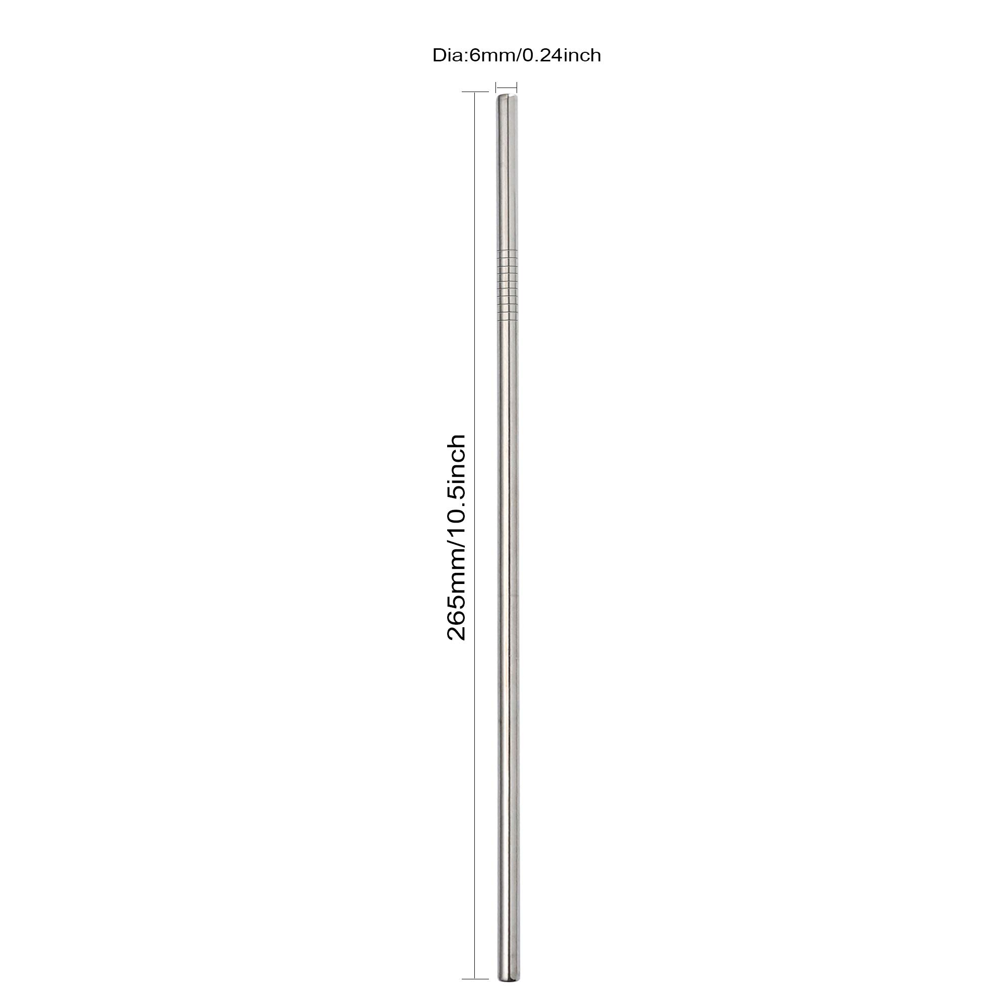 50 Pack Stainless Steel Metal Straws - 10.5