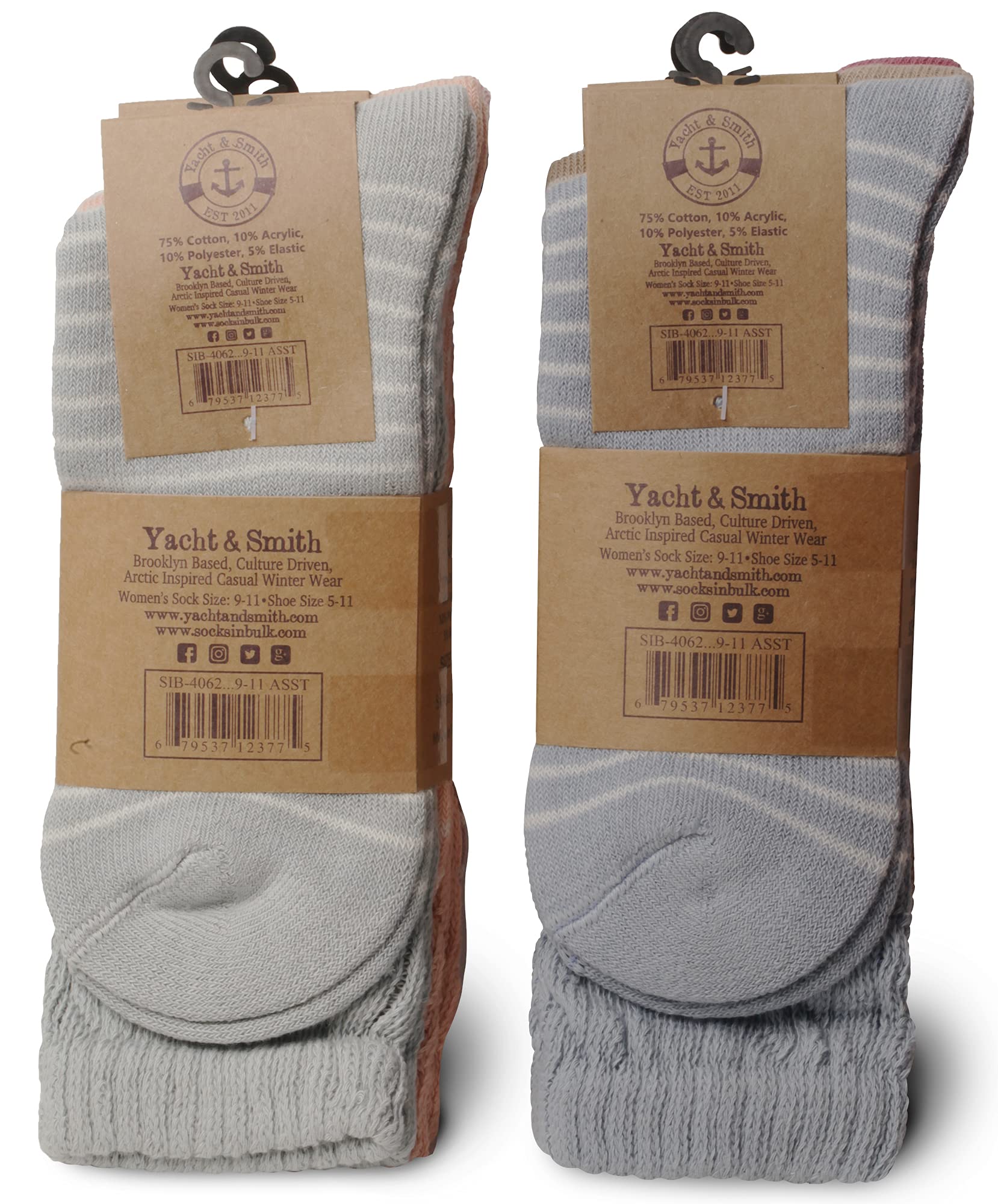 Yacht & Smith 60 Pack Women's Cotton Slouch Socks - Knee High Boot Socks for Women - Soft & Comfortable Crew Socks for Winter, Fall & Casual Wear - Perfect for Boots, Shoes & Lounge Outfits