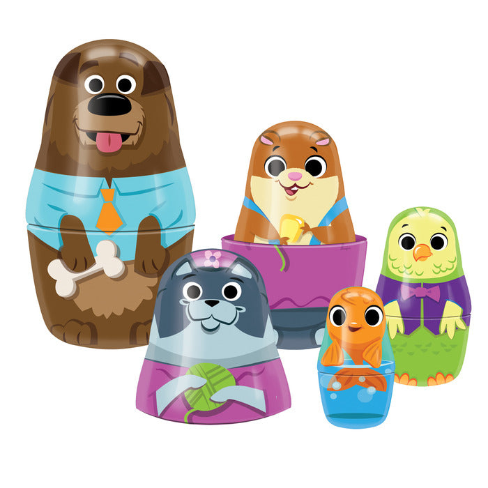Russian Nesting Dolls for Pets - Hand-Painted Wooden Matryoshka Dolls Set for Cat & Dog Lovers - Perfect for Home Decor, Gift Giving & Pet-Themed Collections