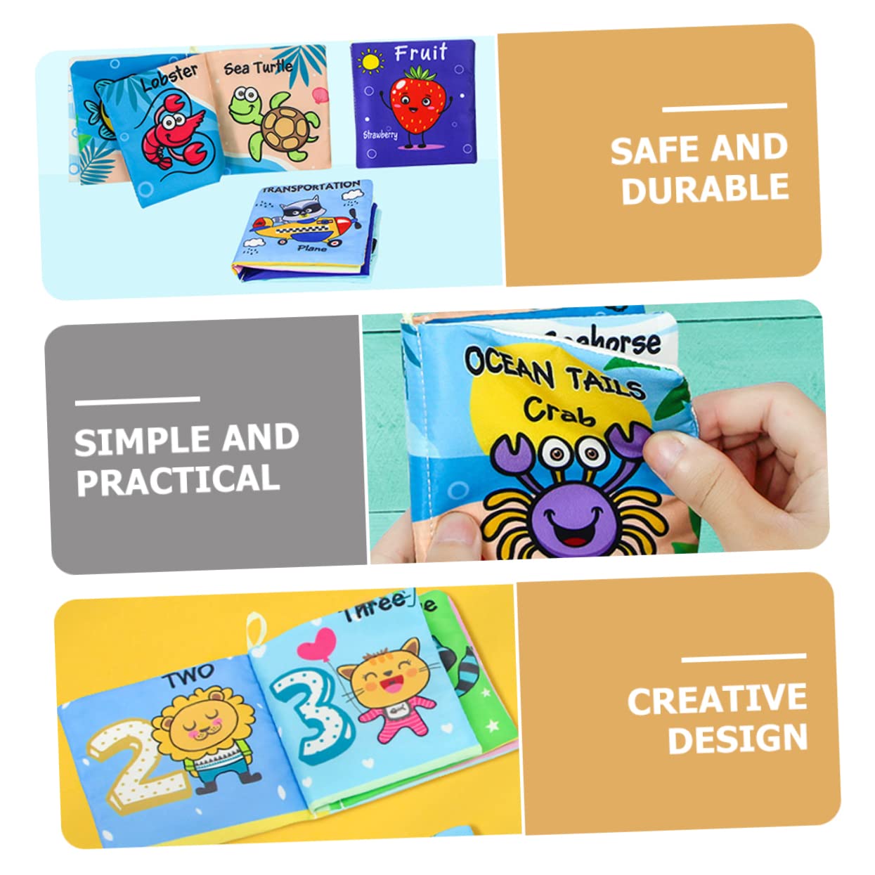 ULDIGI 6-Piece Soft Cloth Baby Books - Early Learning Animal Toys for Toddlers & Infants | Perfect for Nursery, Playtime & Sensory Development