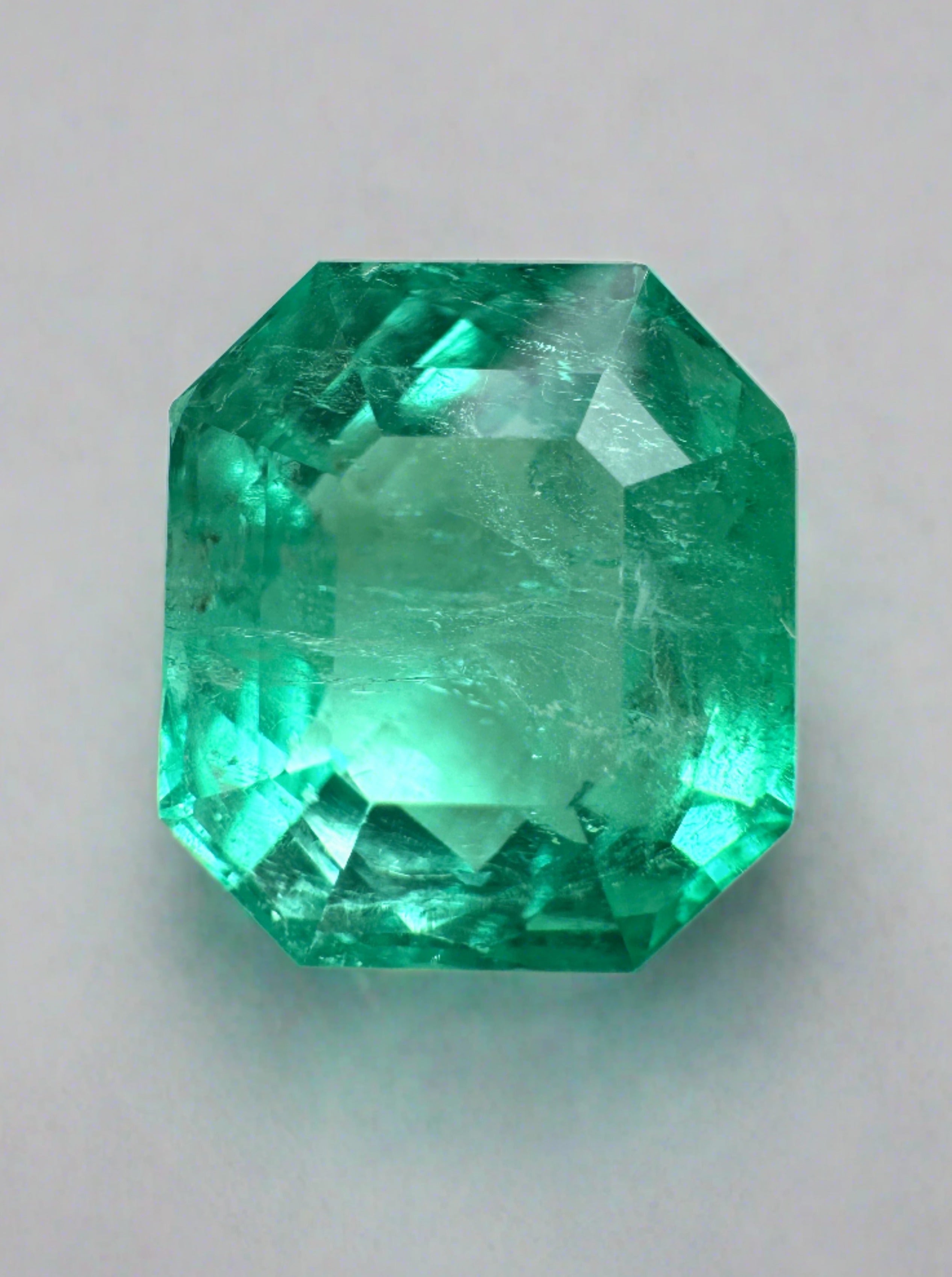 6.63 Carat 11x10mm Chunky Emerald Cut Natural Loose Colombian Emerald Gemstone for Jewelry Making, Engagement Rings & Luxury Gifts