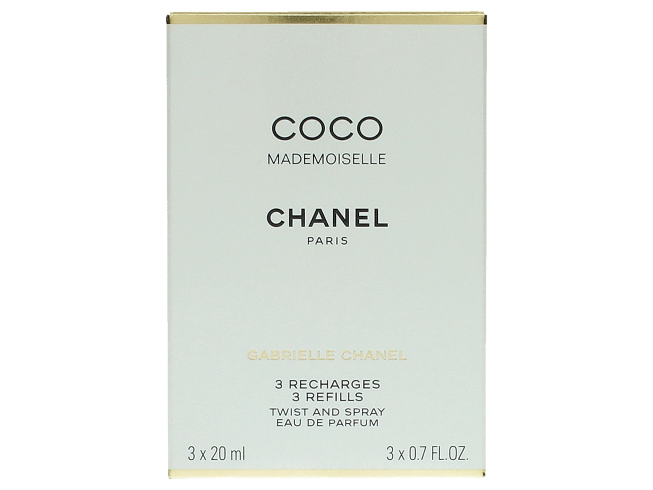 Chanel Coco Mademoiselle Twist & Spray Eau De Parfum Refill Set - 3 x 20ml/0.7oz Travel Size Perfume Bottles - Luxury Women's Fragrance for Everyday Wear, Office & Special Occasions