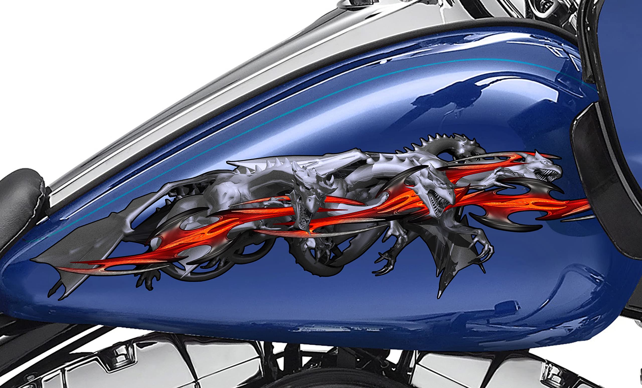 3D Dragon Car Decal Vinyl Sticker - Full Color Lizard Side Graphics Wrap Design (20x60) for Car Enthusiasts & Sports Vehicle Customization