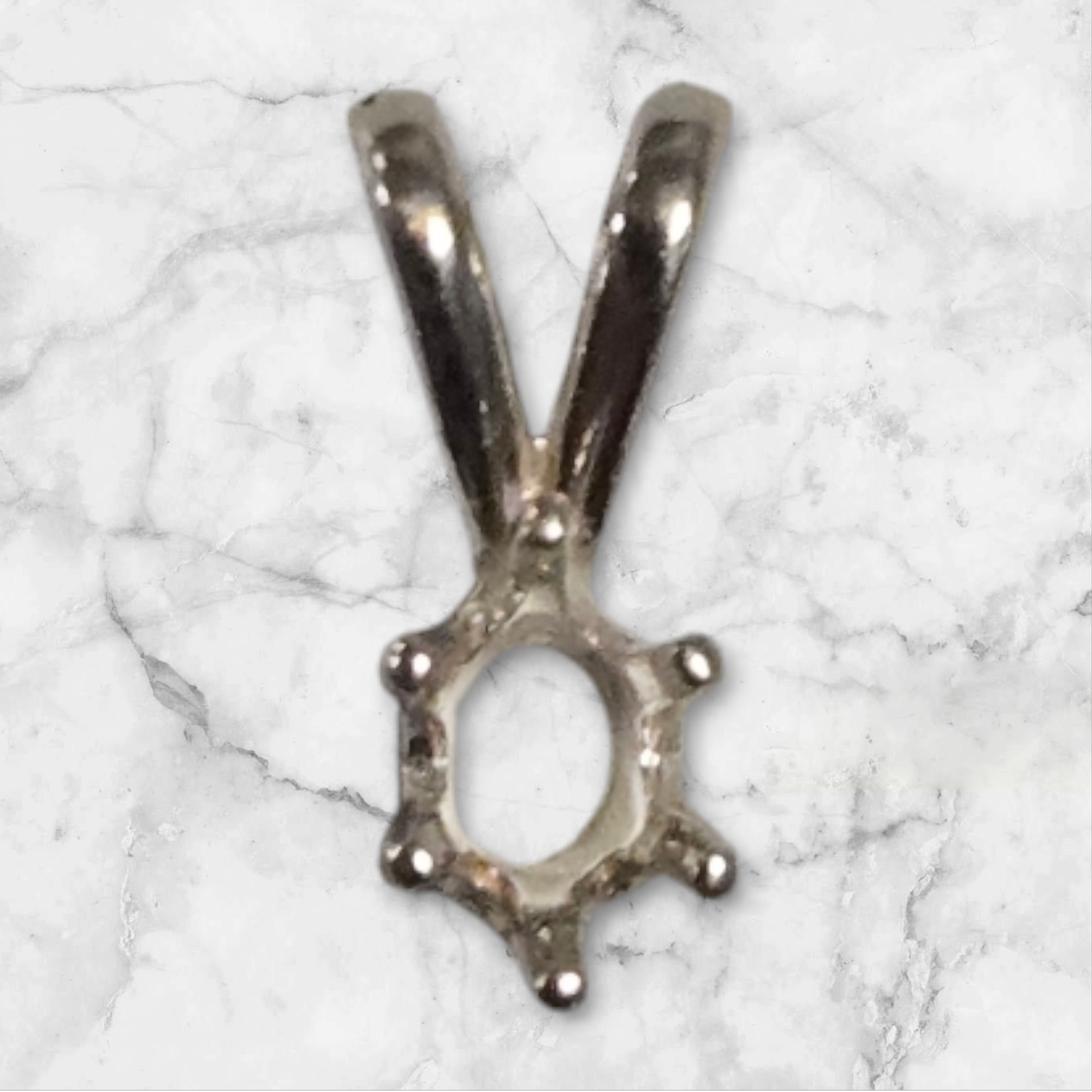 Solid Sterling Silver or 14K Gold 5x3mm 10x8mm Oval 6-Prong Pendant Setting - Handmade in USA - Perfect for Necklaces, Jewelry Making & Gift Giving