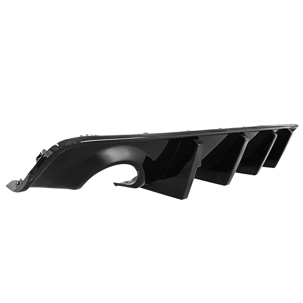 IKON MOTORSPORTS Rear Diffuser for 2020-2023 Dodge Charger Widebody | Gloss Black PP Bumper Lip with 4 Fins | Aggressive Styling Upgrade for Street & Track Performance