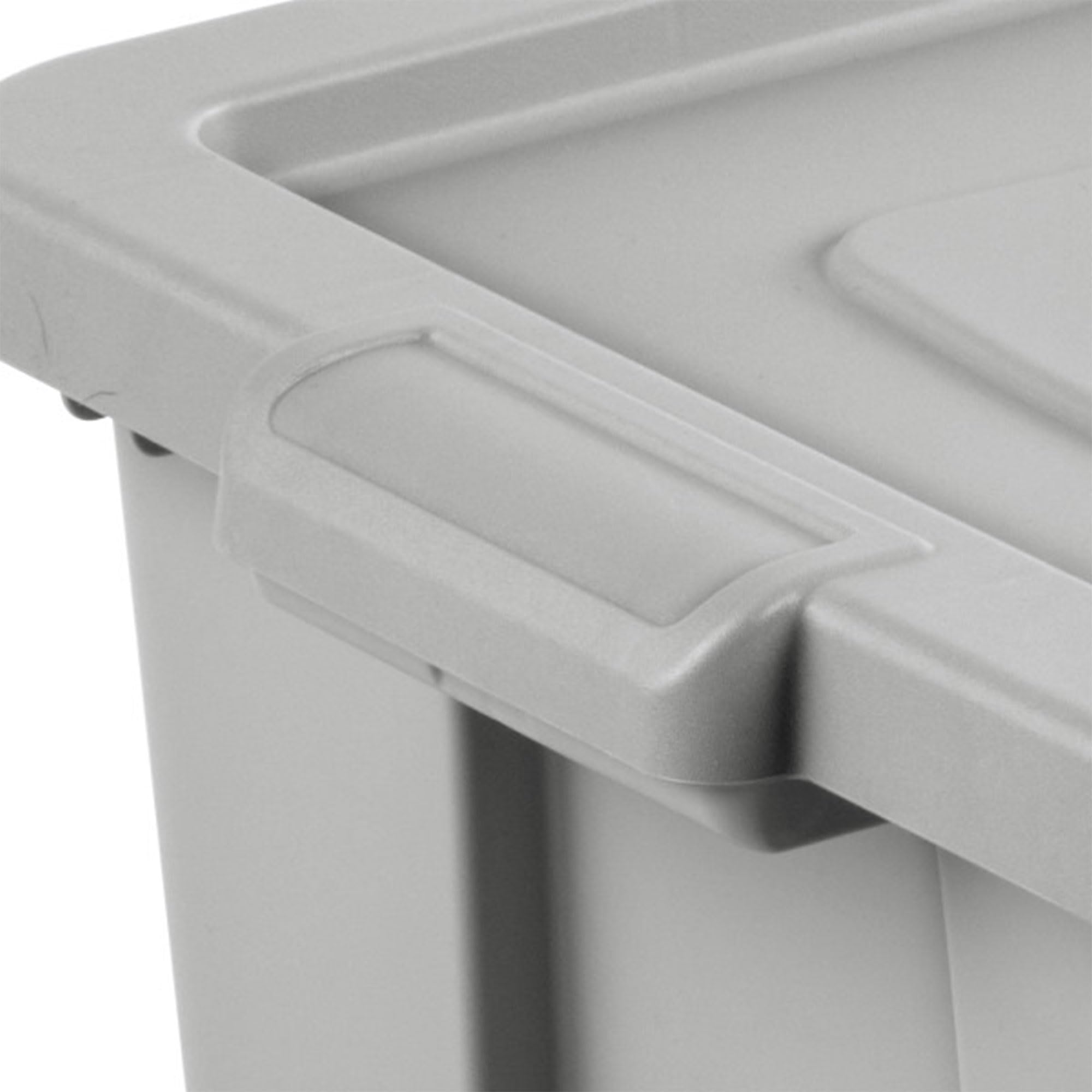 Sterilite 16786A06 Tuff1 18 Gallon Stackable Storage Bins with Lids - 18 Pack, Gray - Heavy Duty Plastic Containers for Basement, Garage, Attic Organization & Home Storage Solutions