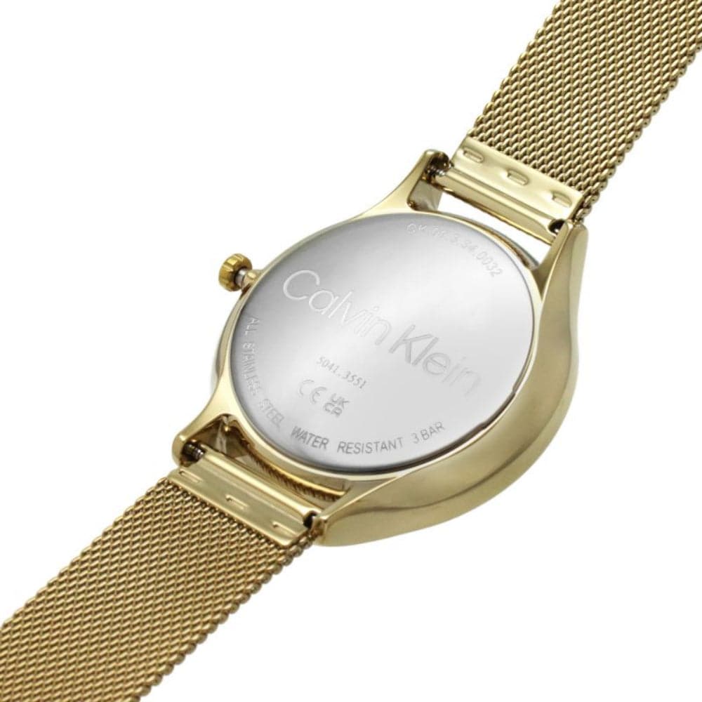Calvin Klein Women's Chronograph Watch with Gold Dial & Milanese Strap 25200103 - Perfect for Office, Party & Everyday Wear