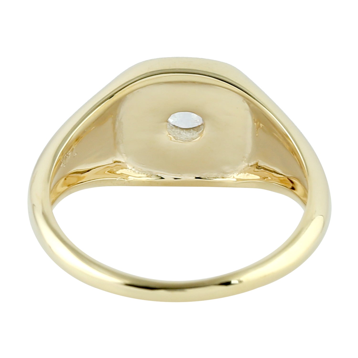 14K Yellow Gold Bezel Set Natural Uncut Diamond Blue Enamel Ring - Elegant Handmade Jewelry for Women, Perfect Gift for Anniversary, Birthday & Valentine's Day | Luxury Statement Ring for Everyday Wear & Special Occasions