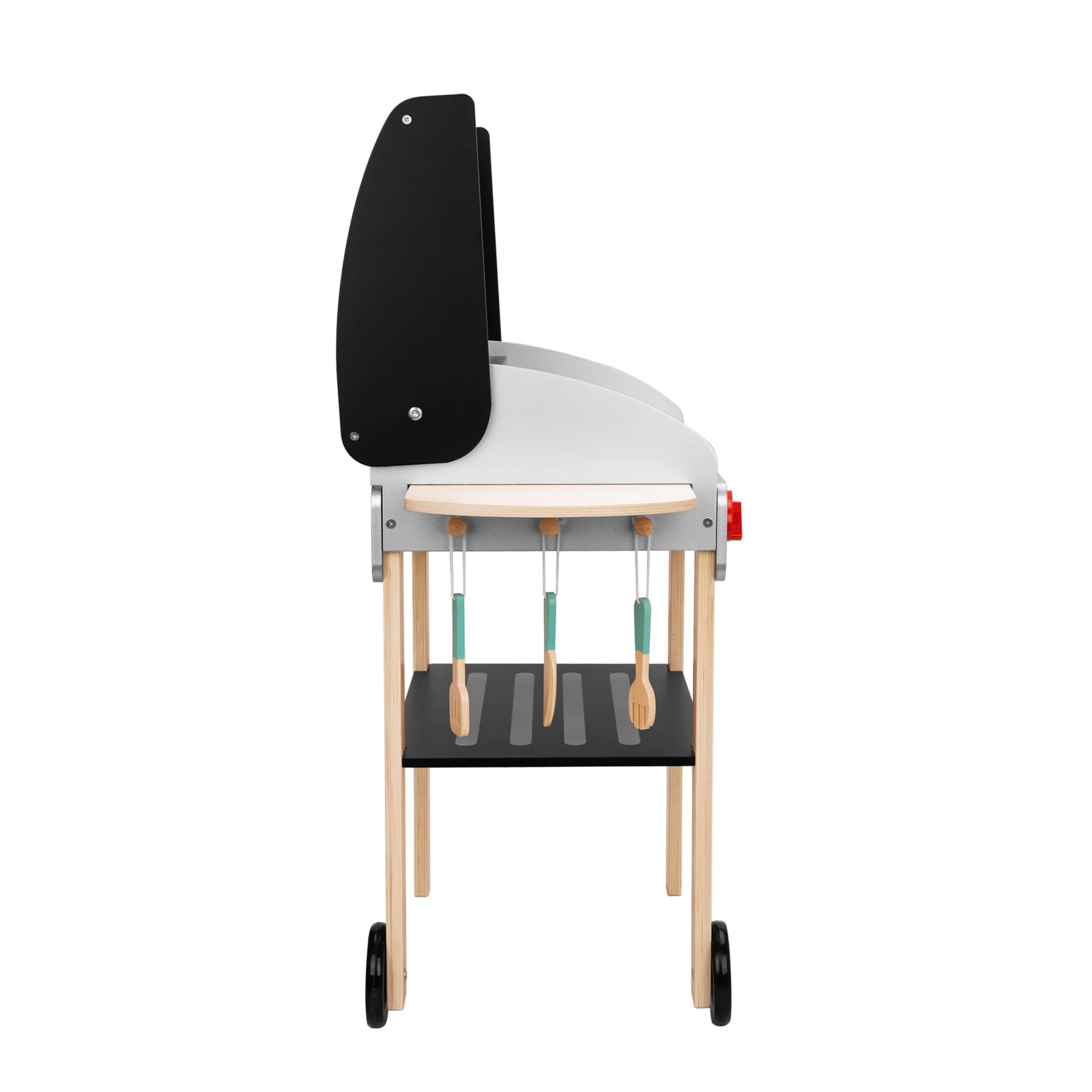 **Wooden Play BBQ Grill Toy Set for Kids - Pretend Play Kitchen Accessories with Toy Food & Grilling Tools - Perfect for Toddlers Boys & Girls Ages 3+ - Outdoor & Indoor Imaginative Play**