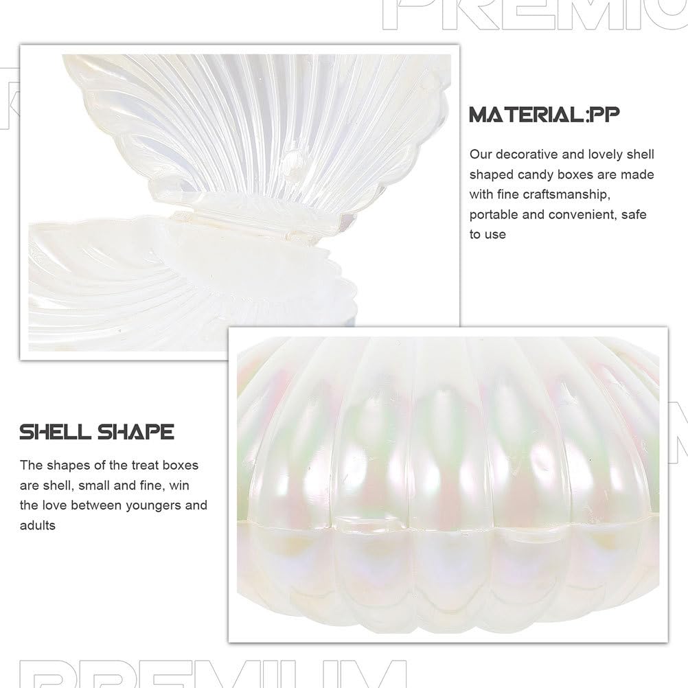 20-Piece Candy Box Set - Small Candy Dishes & Jars for Party Decor, Mermaid Theme, Seashell Jewelry Display, Plastic Popcorn Containers - Perfect for Birthday Parties, Baby Showers, Wedding Receptions & Candy Buffets