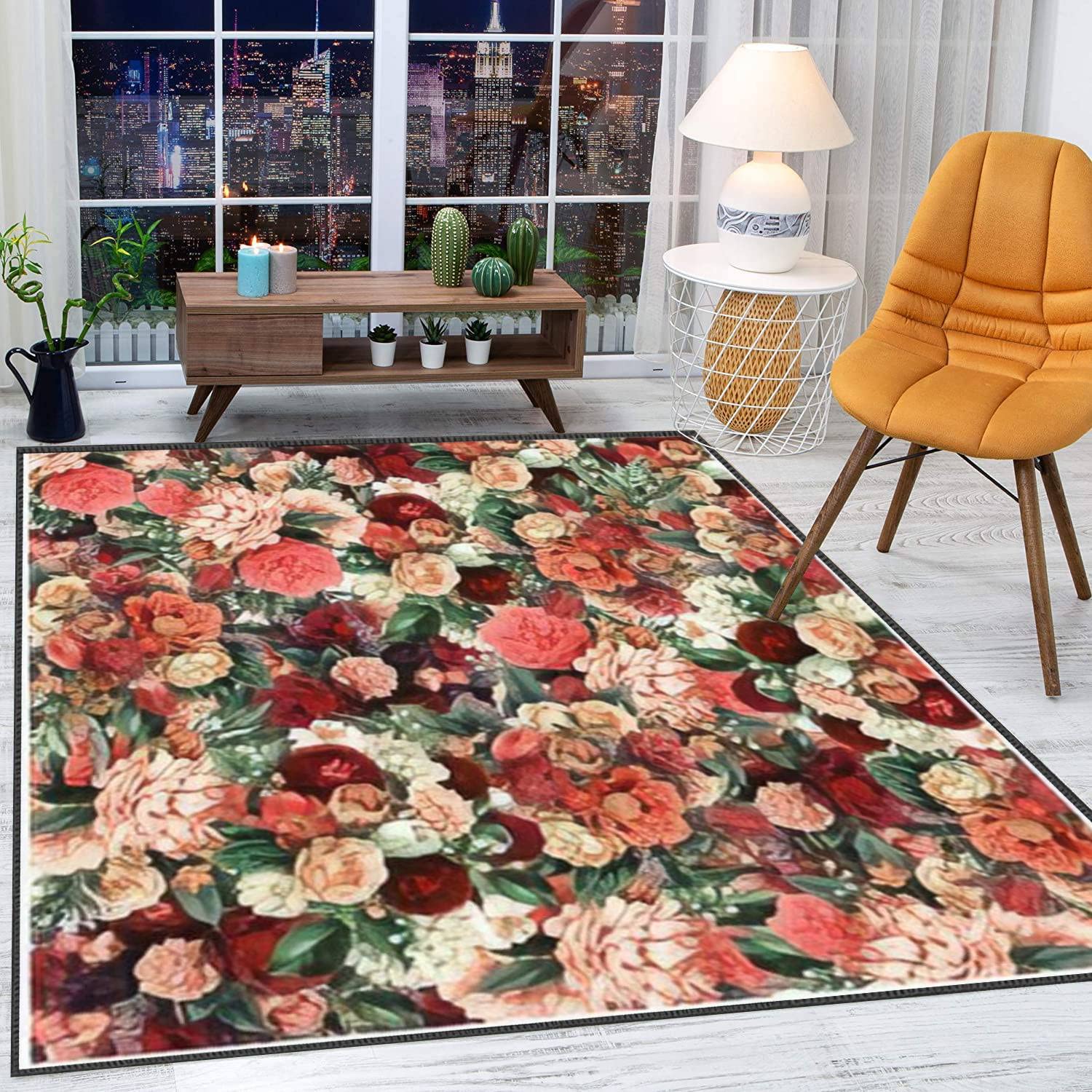 Modern Soft Large Area Rug - Non-Slip Multicolored Silk Scarf Design Carpet for Living Room, Bedroom, Playroom | Home Decor Throw Rug for Boys & Girls | Perfect for Cozy Family Spaces, Kids Play Areas & Stylish Home Interiors