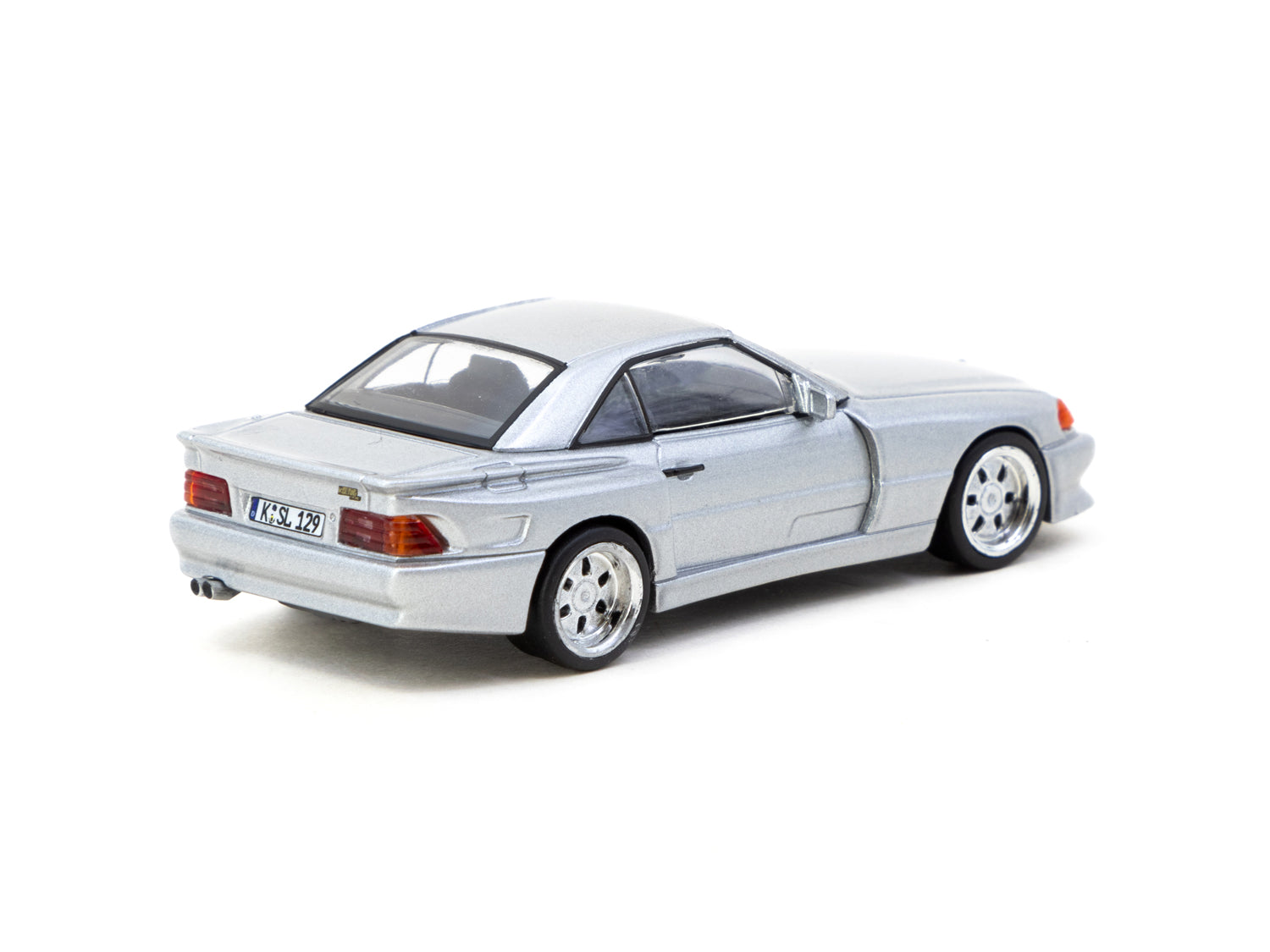 Tarmac Works 1/64 Scale Mercedes Benz SL 500 Koenig Specials Silver Diecast Model Car - Collectible Miniature for Display & Racing Scenes