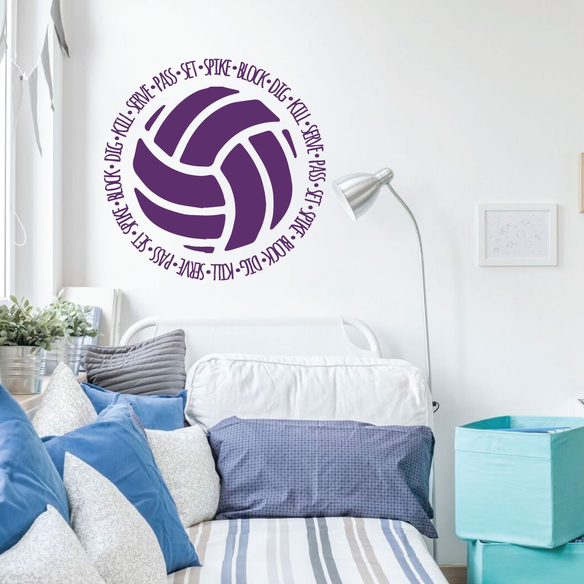 Volleyball Wall Decal - Motivational Vinyl Art Sticker for Sports Bedroom & Playroom Decor - Perfect for Kids' Room, Game Room & Sports Themed Spaces