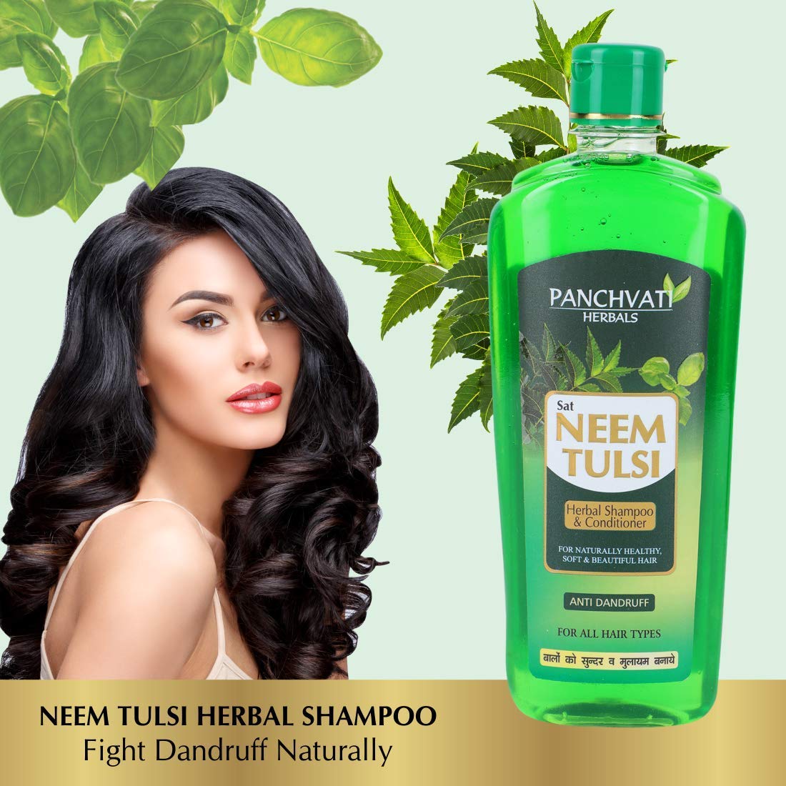 Panchvati Herbals Neem Tulsi Hair Shampoo for Healthy Hair Growth & Hair Fall Control - 450ml | Ayurvedic Herbal Shampoo for Daily Use & Scalp Care