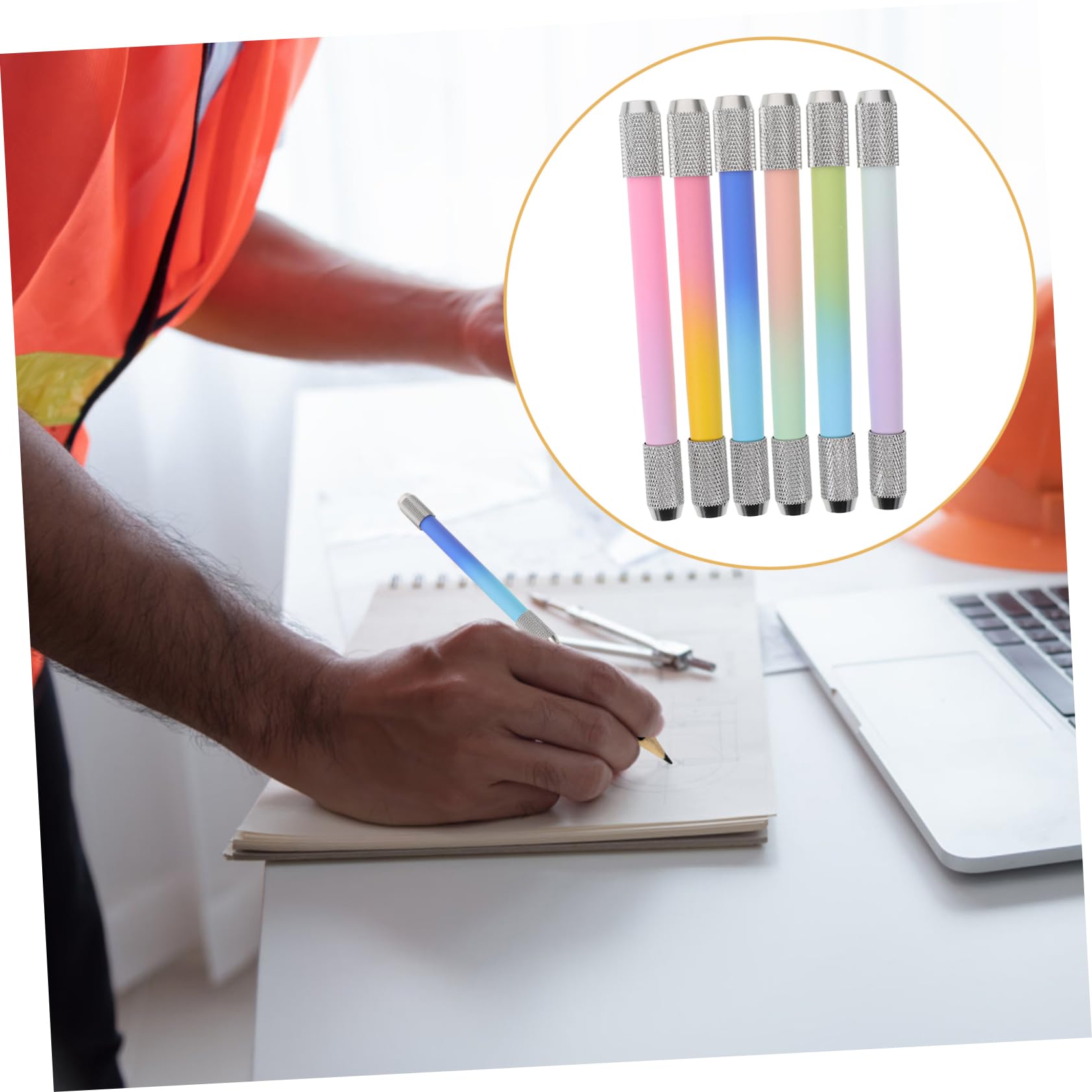 TEHAUX 12-Piece Colored Pencil Extender Set - Metal Pencil Lengthener Holders for Artists & Students - Perfect for Sketching, Drawing & Art Projects