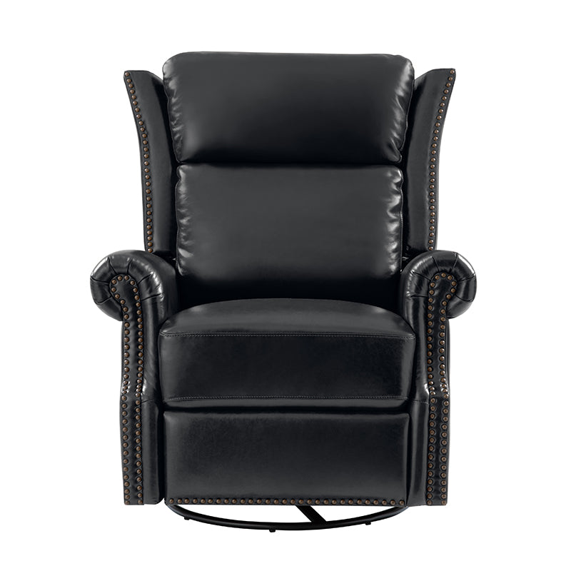 Martina Genuine Leather Manual Swivel Glider Recliner Chair - Comfortable Living Room Seating for Relaxing, Reading & Nursing