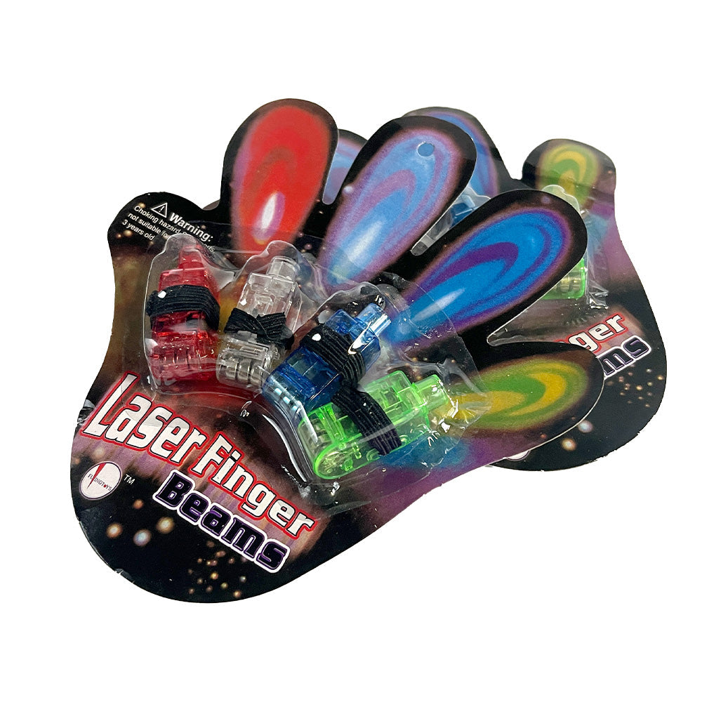 Laser Finger Beams Toy Set (4 Pack) - 12ct Box for Kids Party Favors, Halloween Costumes & Cosplay Accessories