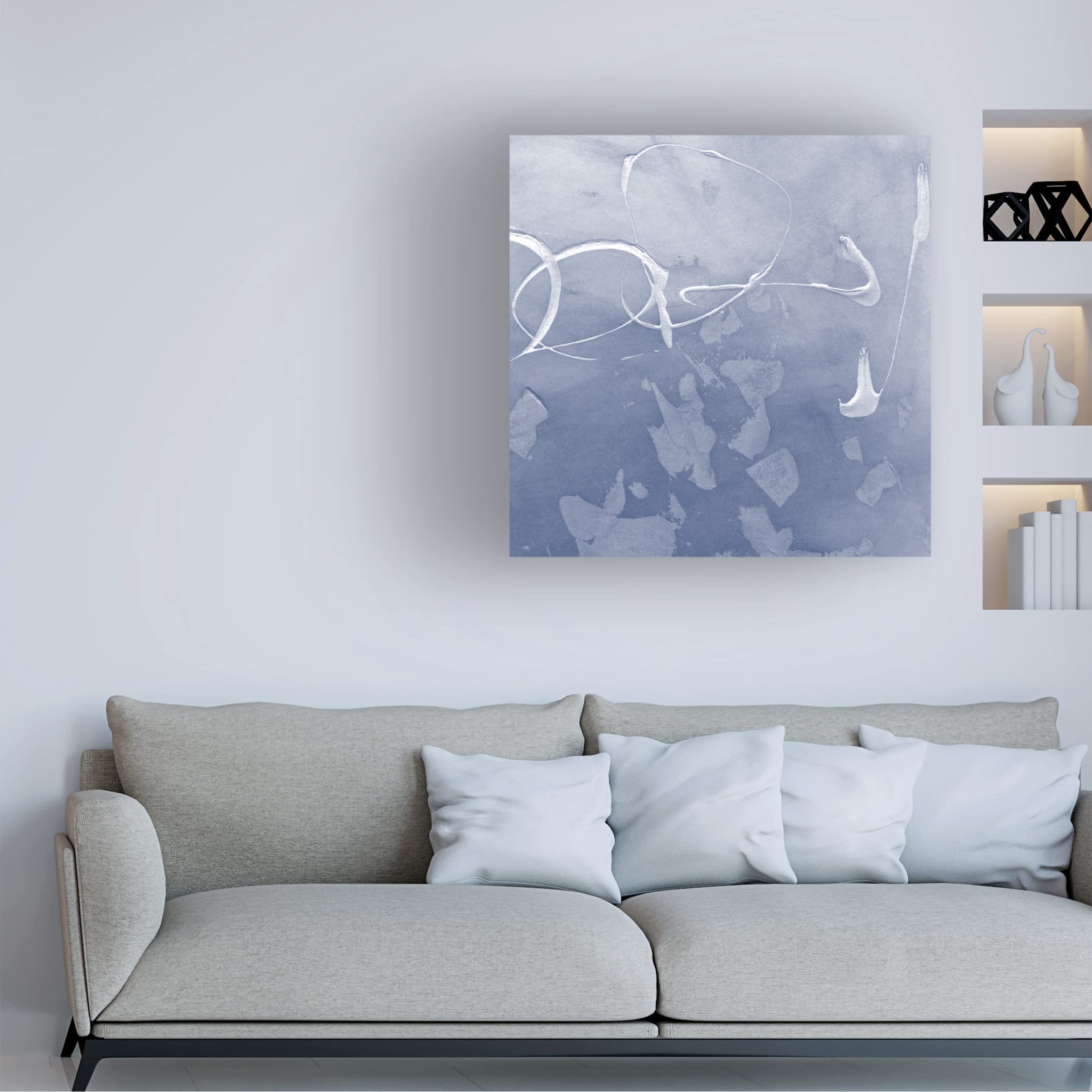 Trademark Fine Art 'Indigo Rule VIII' Canvas Wall Art by Megan Meagher - Modern Abstract Painting for Living Room, Bedroom & Office Decor