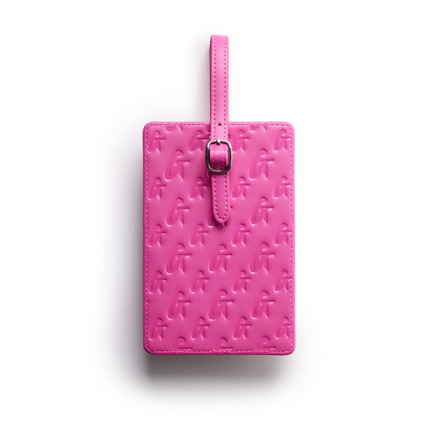 Monogram Luggage Tag - Personalized Hot Pink Travel ID Tag for Suitcases & Bags | Perfect for Airports, Vacations & Business Trips