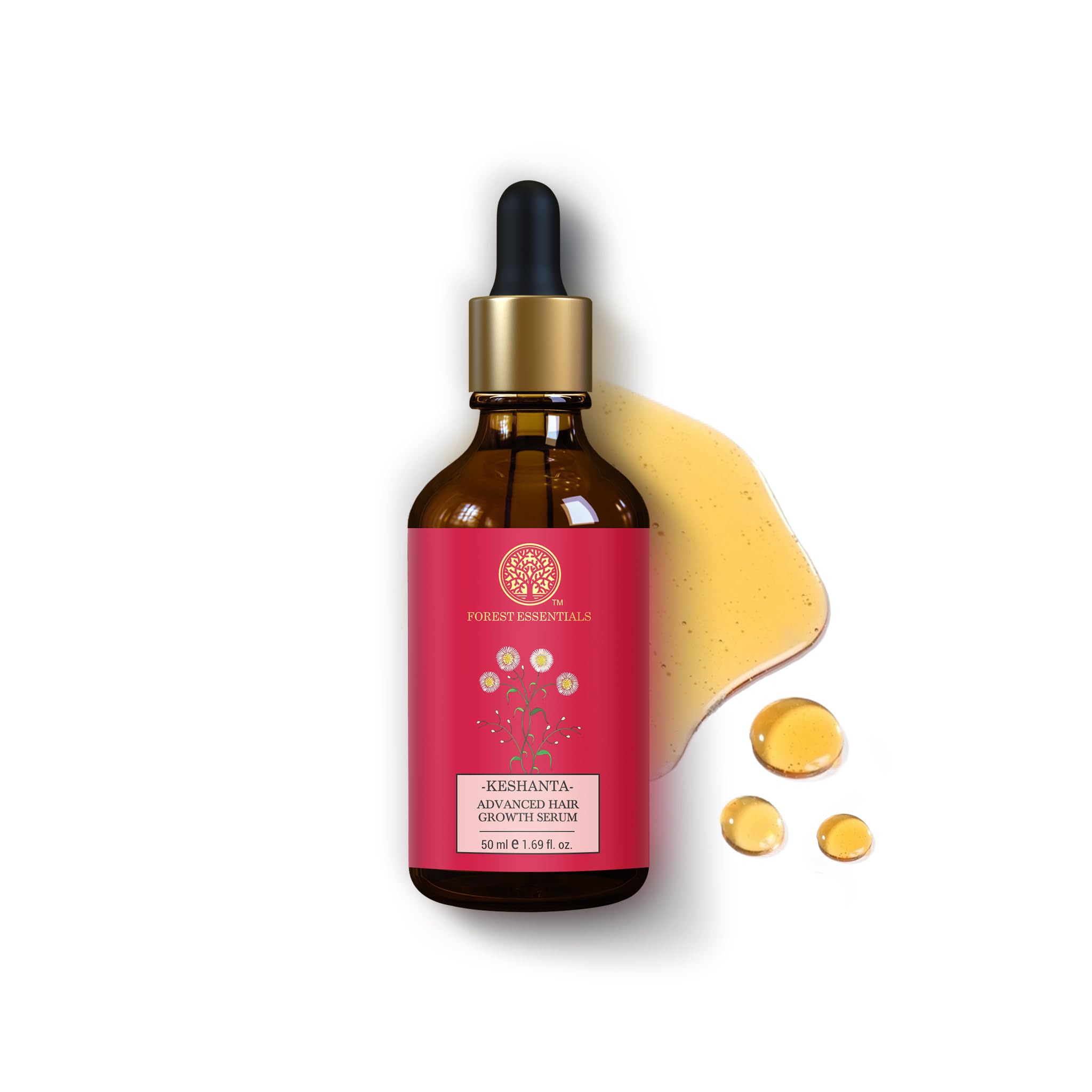 Forest Essentials Keshanta Advanced Hair Growth Serum - Ayurvedic Treatment for Hair Loss Prevention | Natural Hair Regrowth Oil & Scalp Care (50ml) | Promotes Thicker, Healthier Hair for Men & Women | Perfect for Daily Hair Care Routine & Scalp Massage