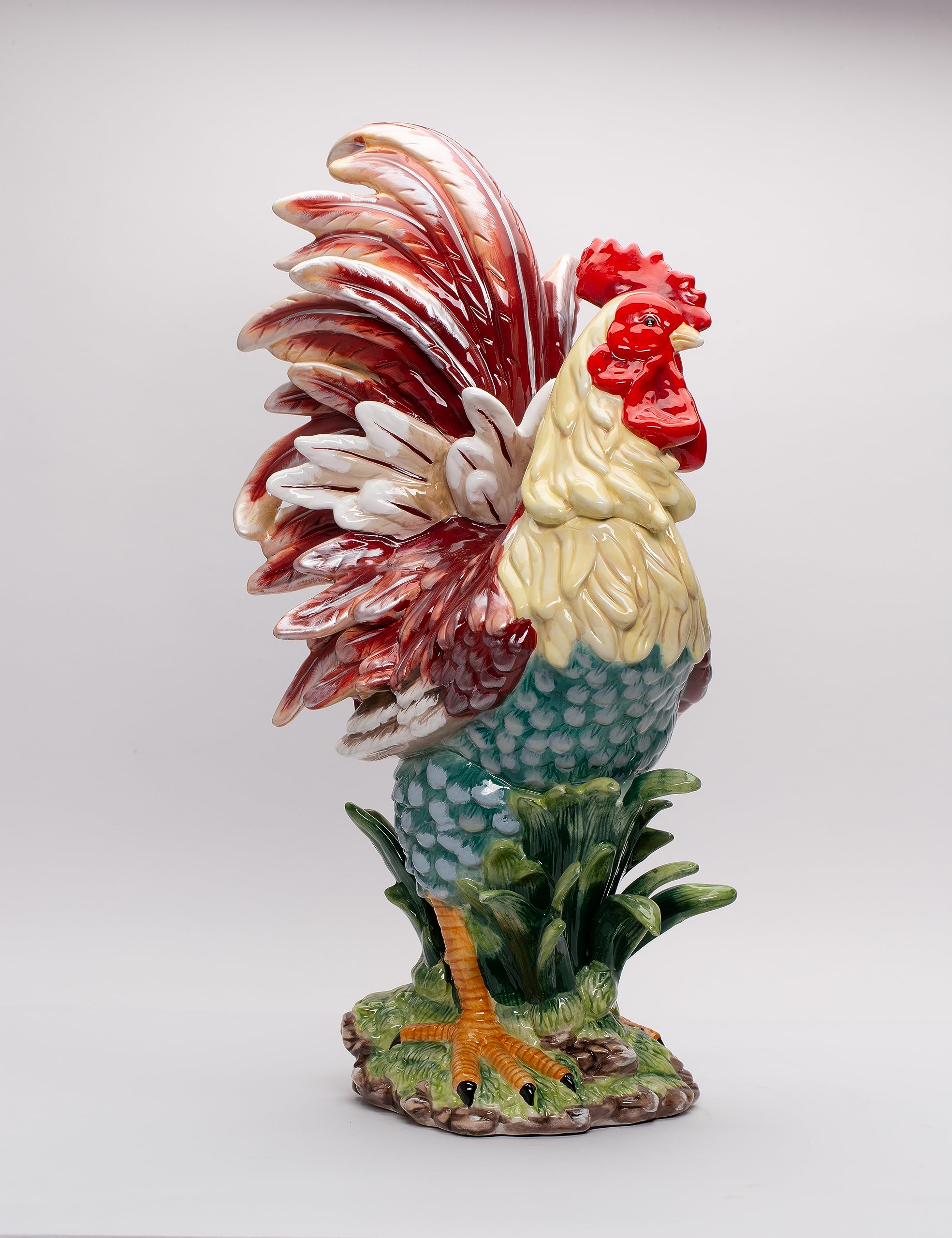 Appletree Design A Day in the Country Rooster Figurine - 23.5 Inch Tall Farmhouse Decor for Kitchen, Garden, or Country Home