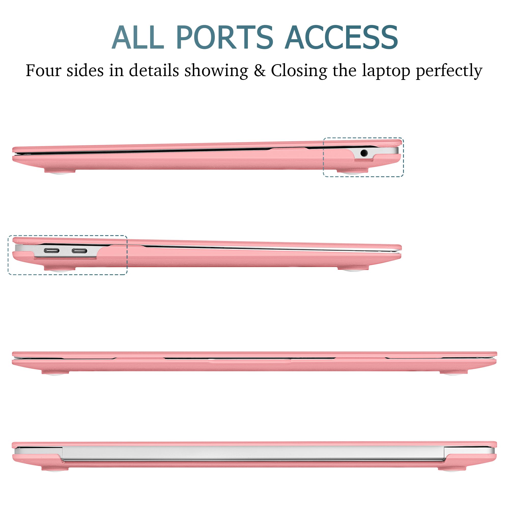 May Chen MacBook Air 13 Inch Case (2020 2019 2018 Models A2337 M1 A2179 A1932) - Matte Clear Hard Shell Protective Cover for MacBook Air 13 with Retina Display & Touch ID - Pink | Perfect for Work, School & Travel Protection