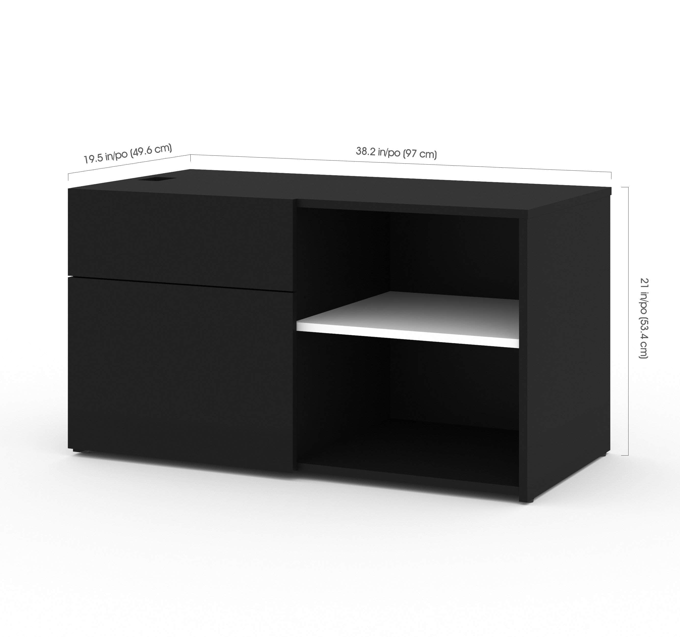 Viva 2-Piece L-Shaped Standing Desk & Credenza Set - 2 Color Options | Home Office & Workspace Solution